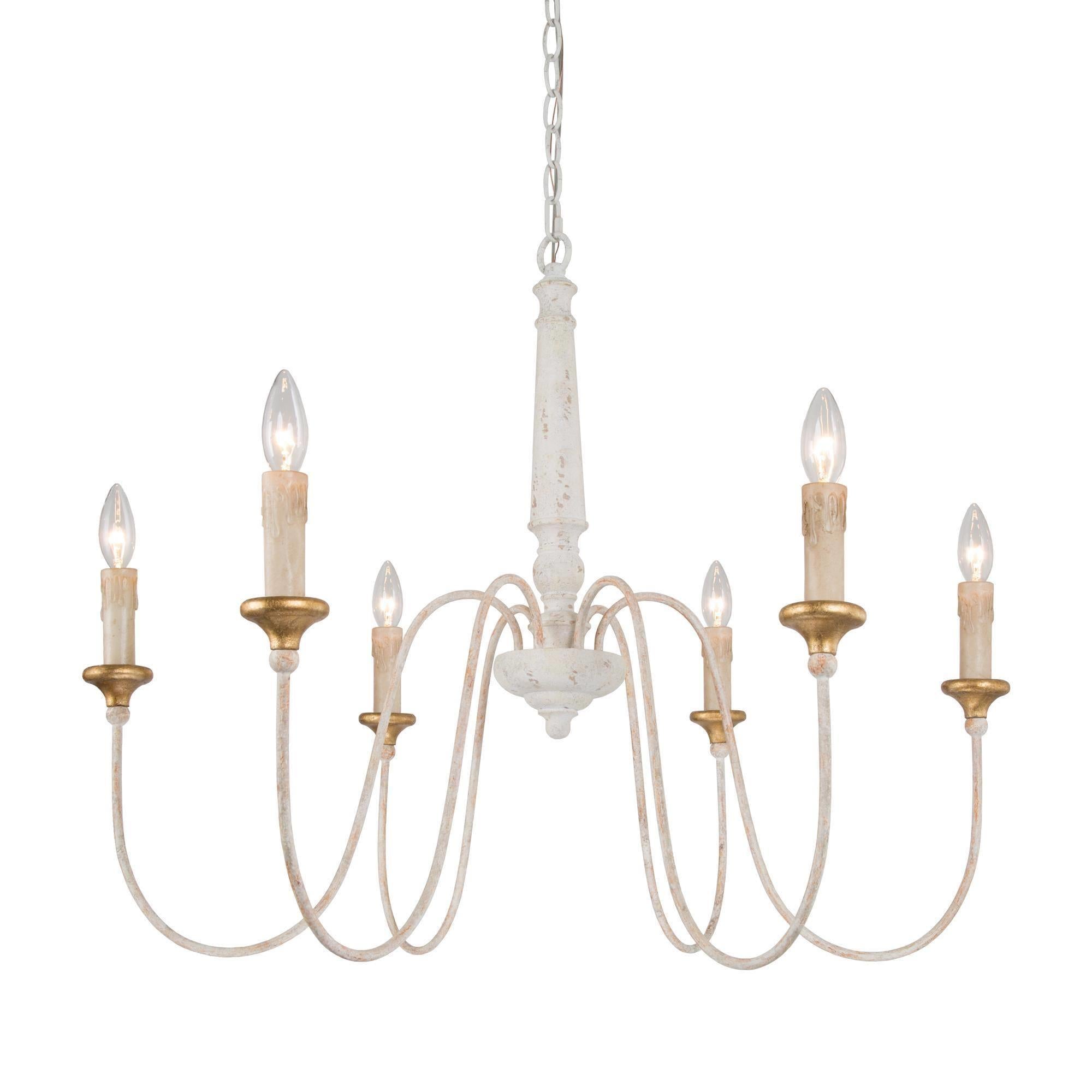 Defmogind 6-Light Large Gold Chandelier