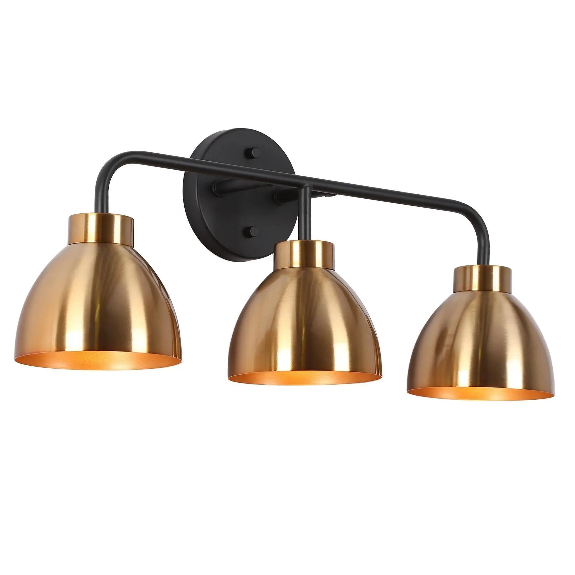 Caesar 3-Light Black and Brass Vanity Light