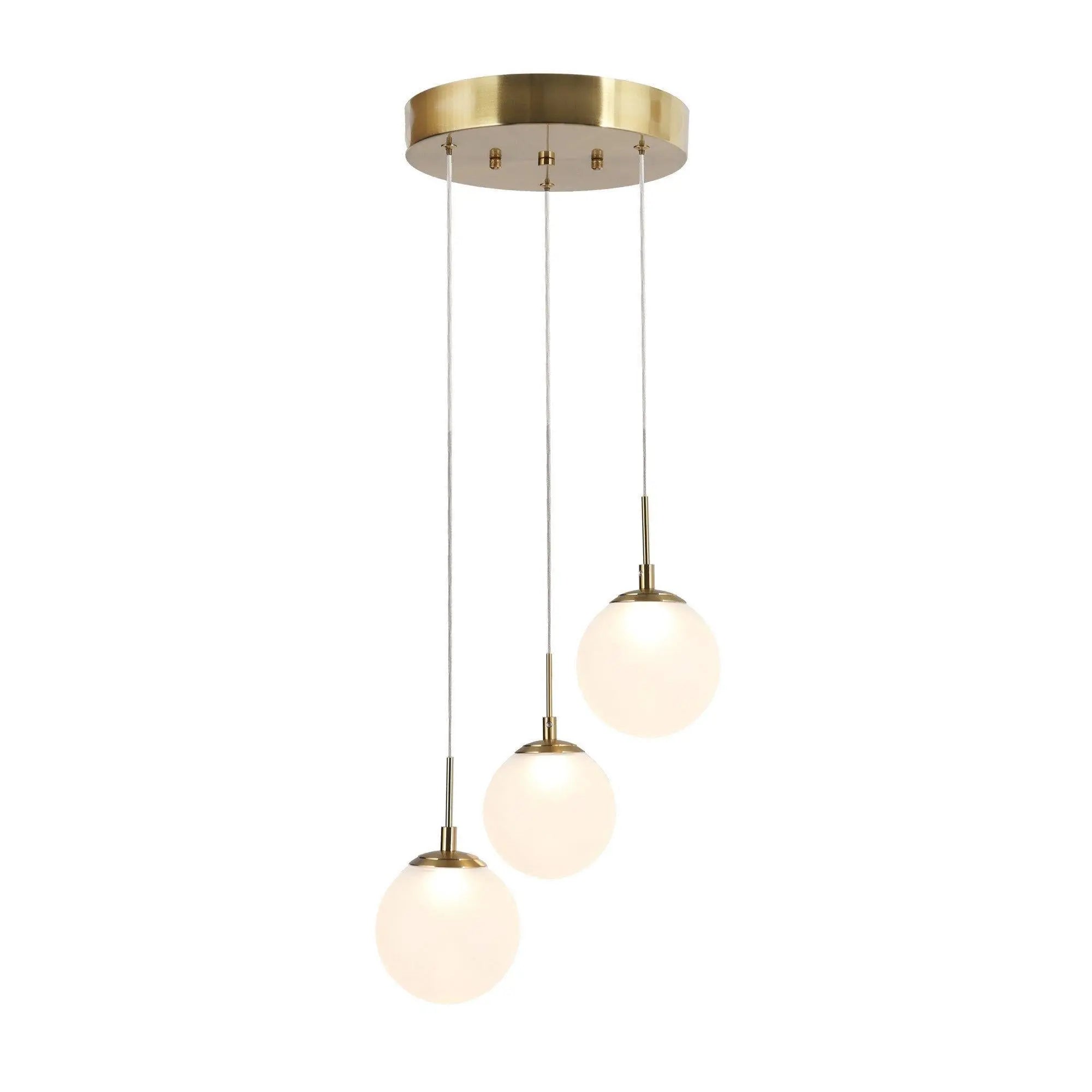 Betonicifolia 3-Light Small Brass LED Chandelier