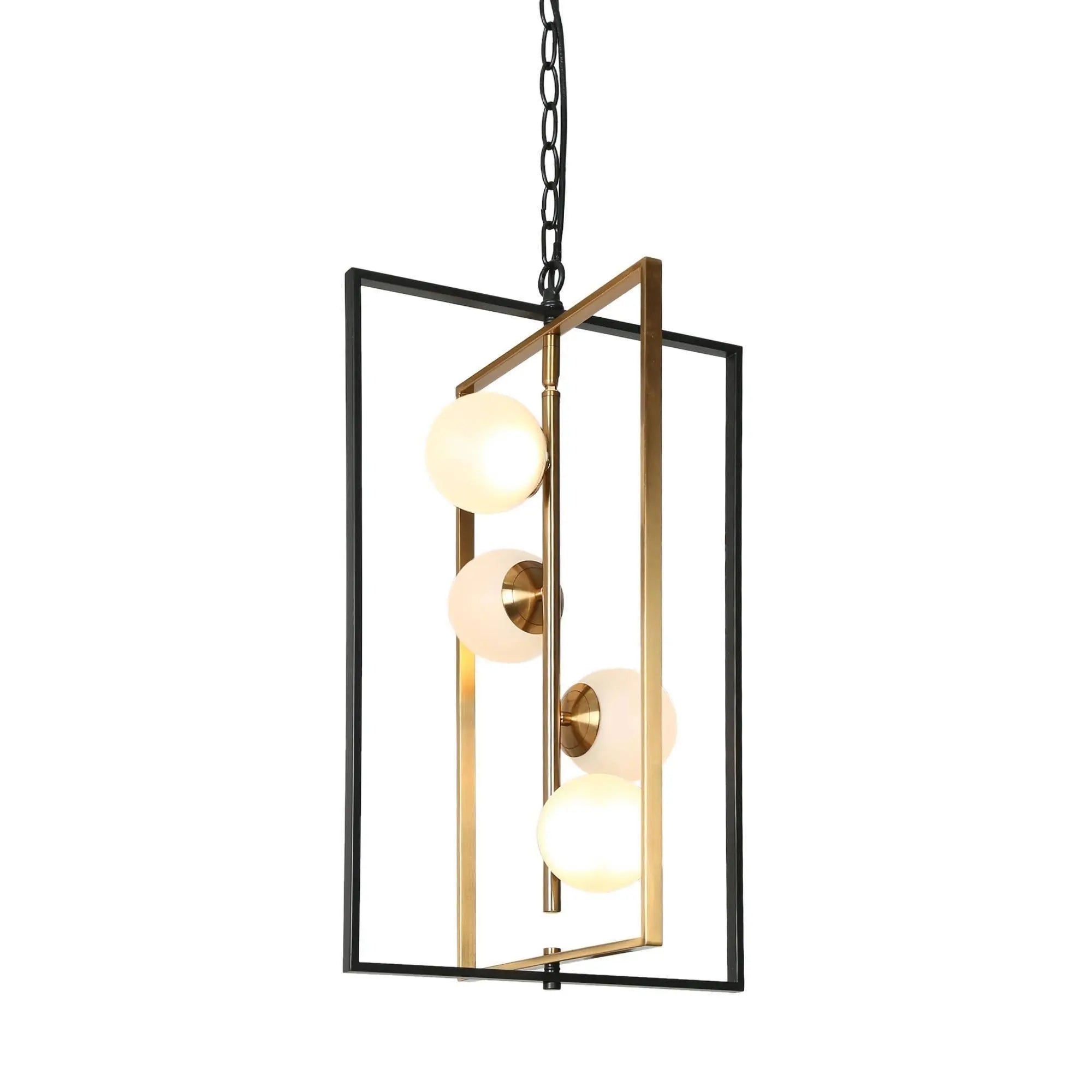 Betonicifolia 4-Light Small Black LED Chandelier