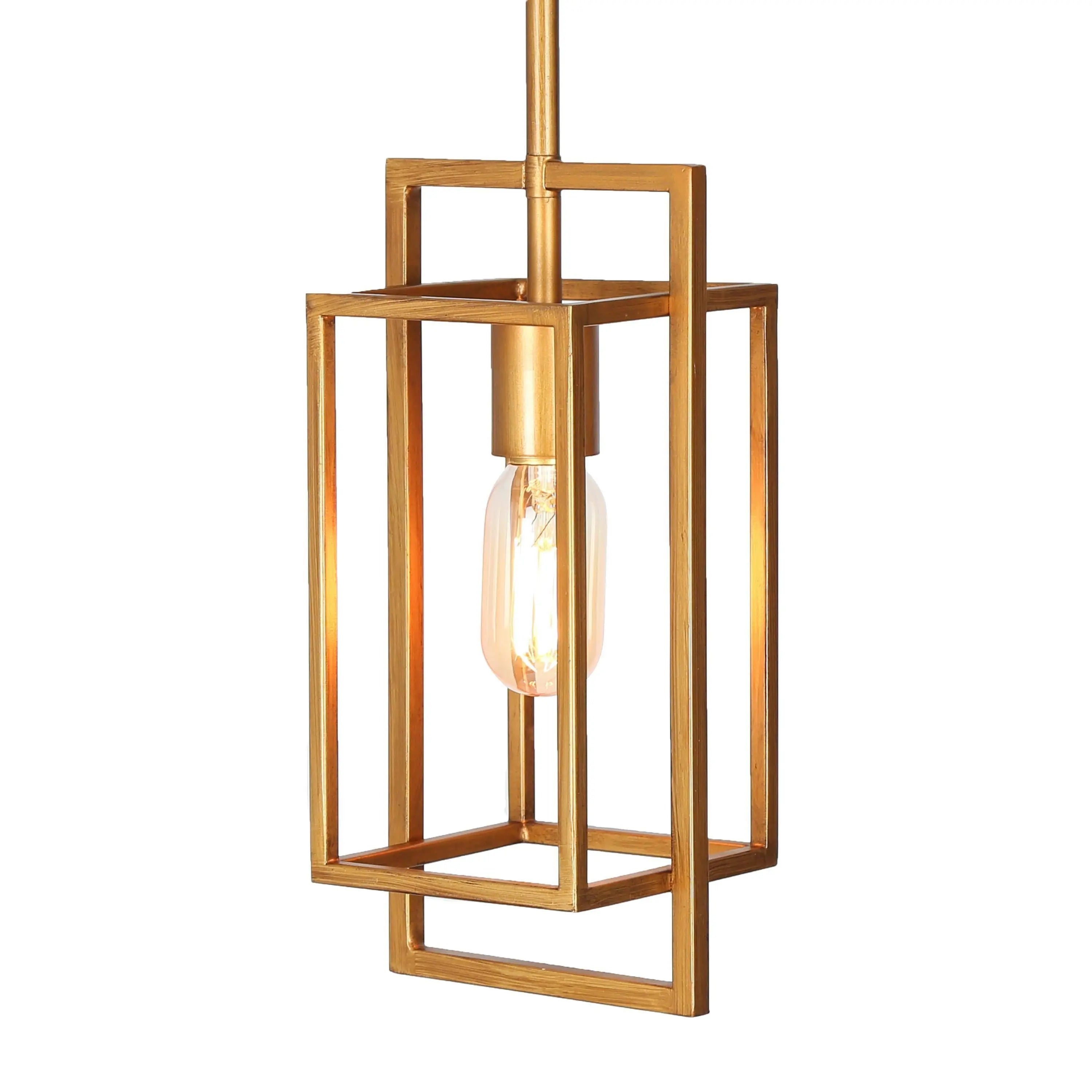 Askrlessi 1-Light 5.5" Gold Modern Geometric Pendant Light Fixtures