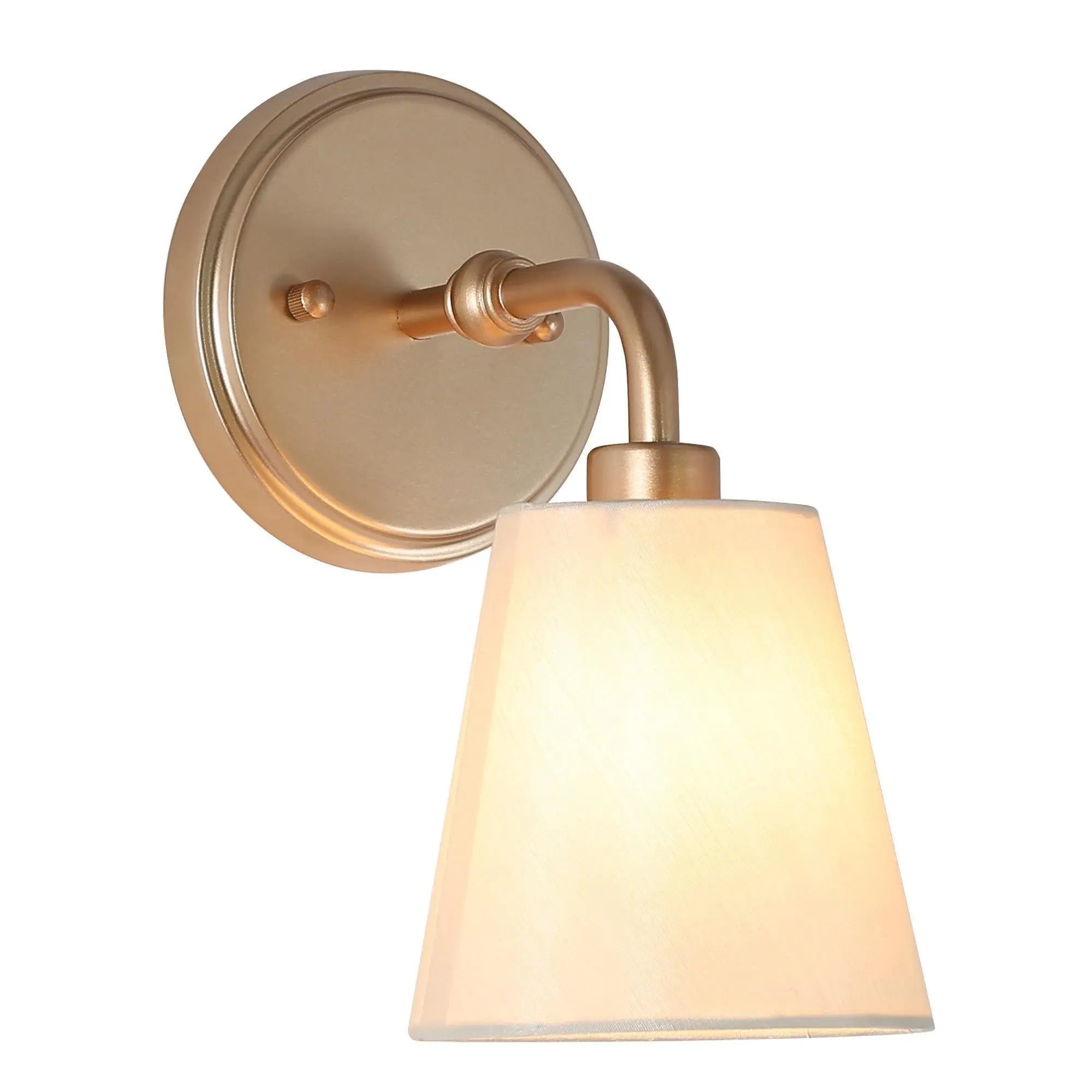 Capaneusnoien 1-Light Modern Gold Fabric Cone Wall Sconces