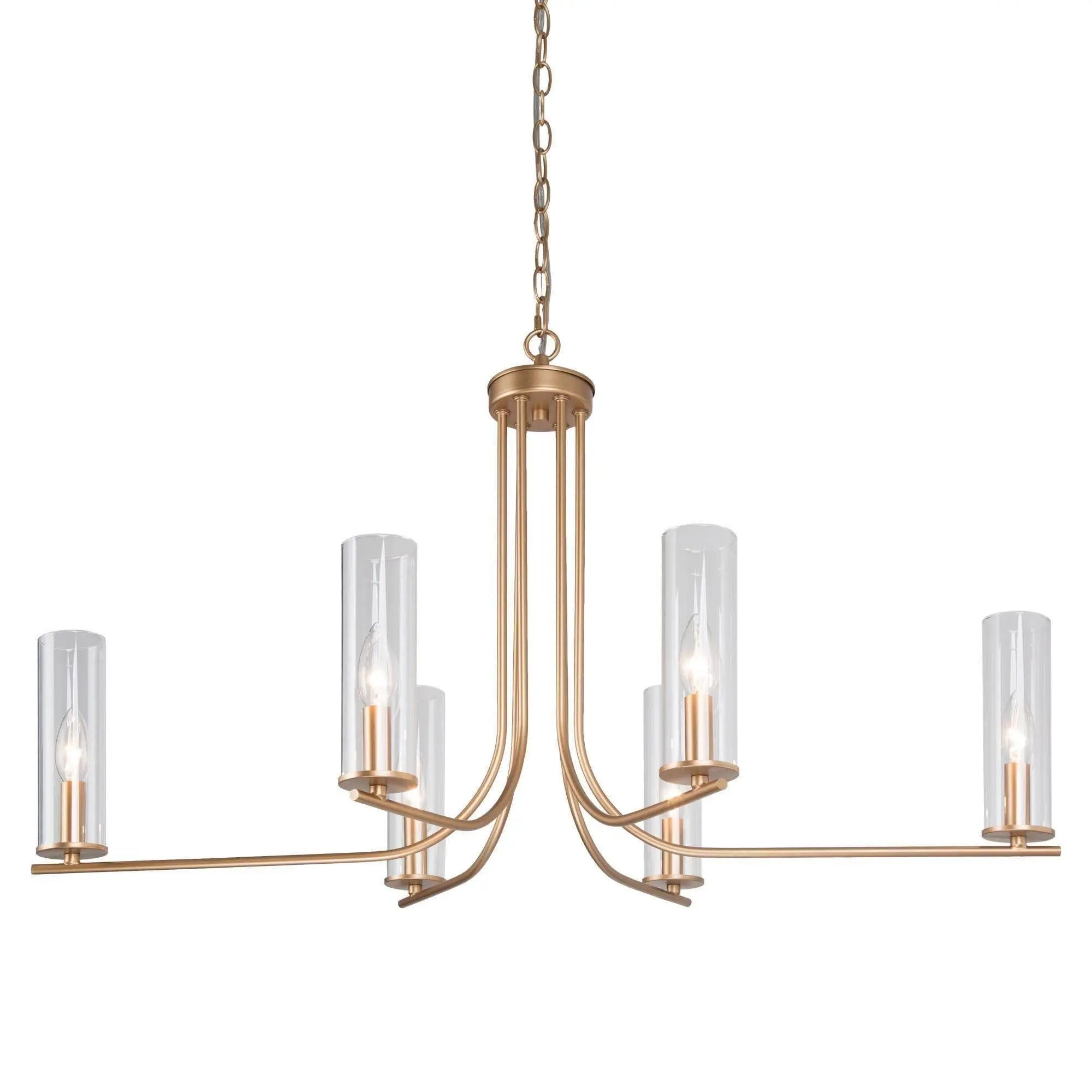 Velocitimus 6-Light Oversized Gold Chandelier