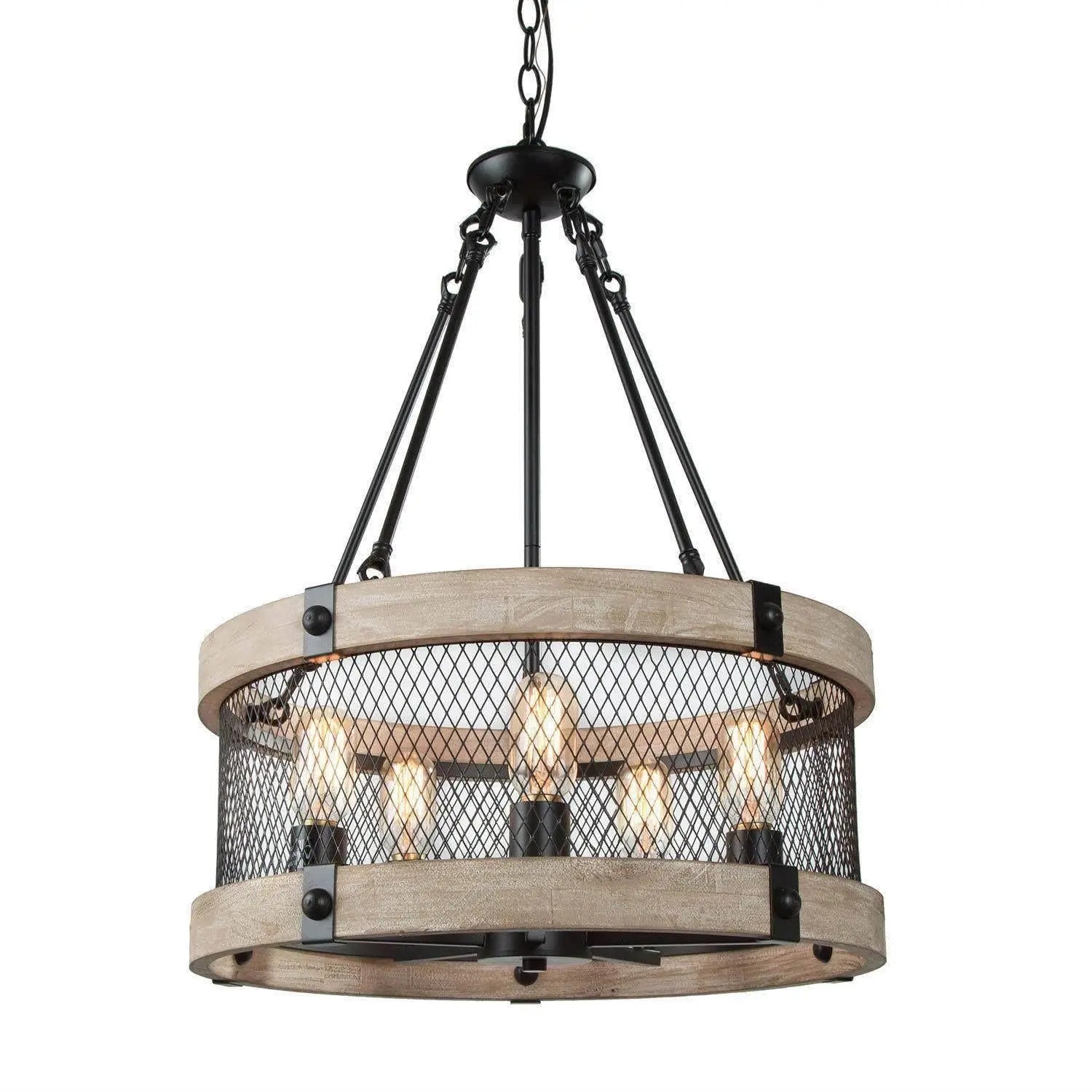 Calceolus 5-Light Small Wood Chandelier