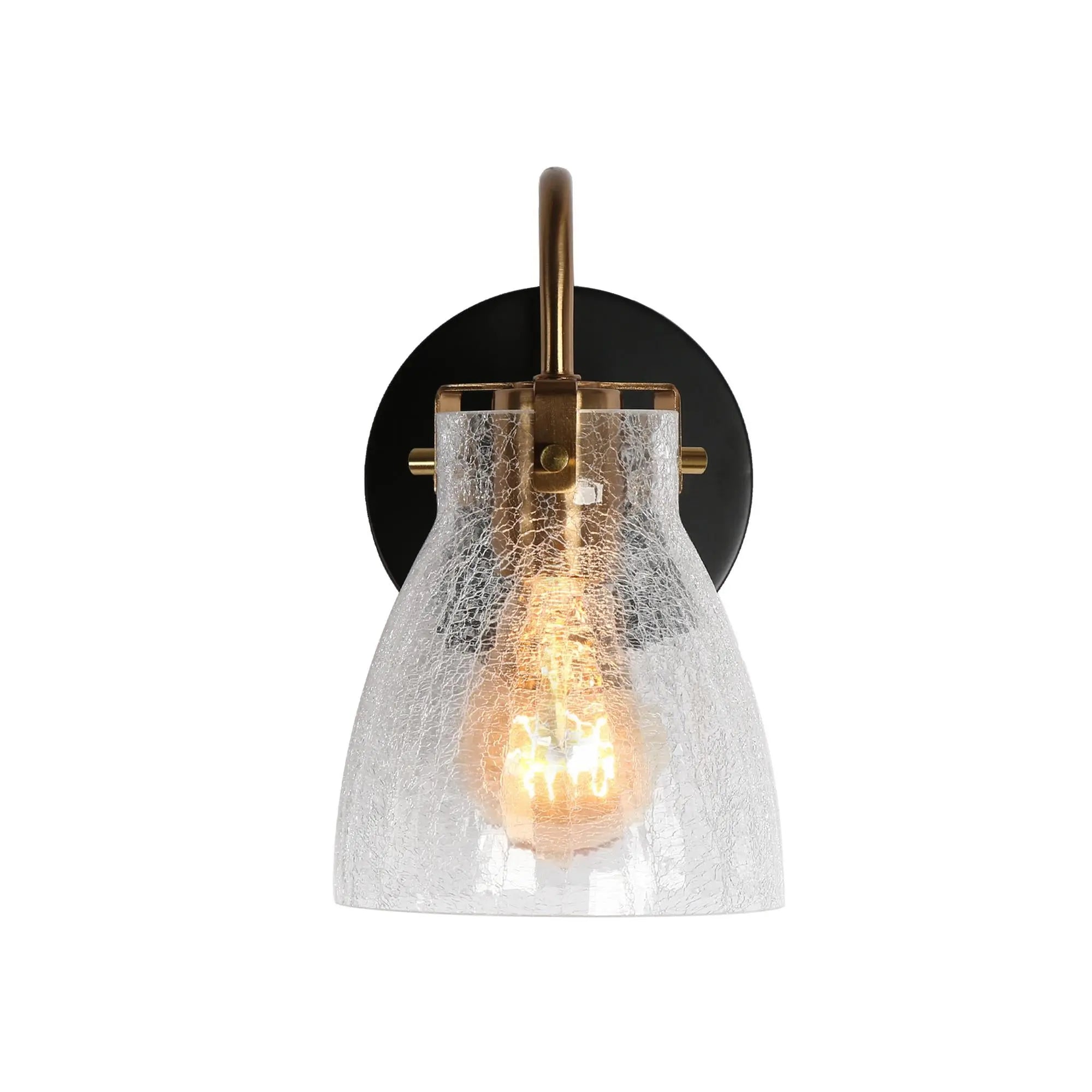 Aidtyrtm 1-Light Black and Brass Vanity Light