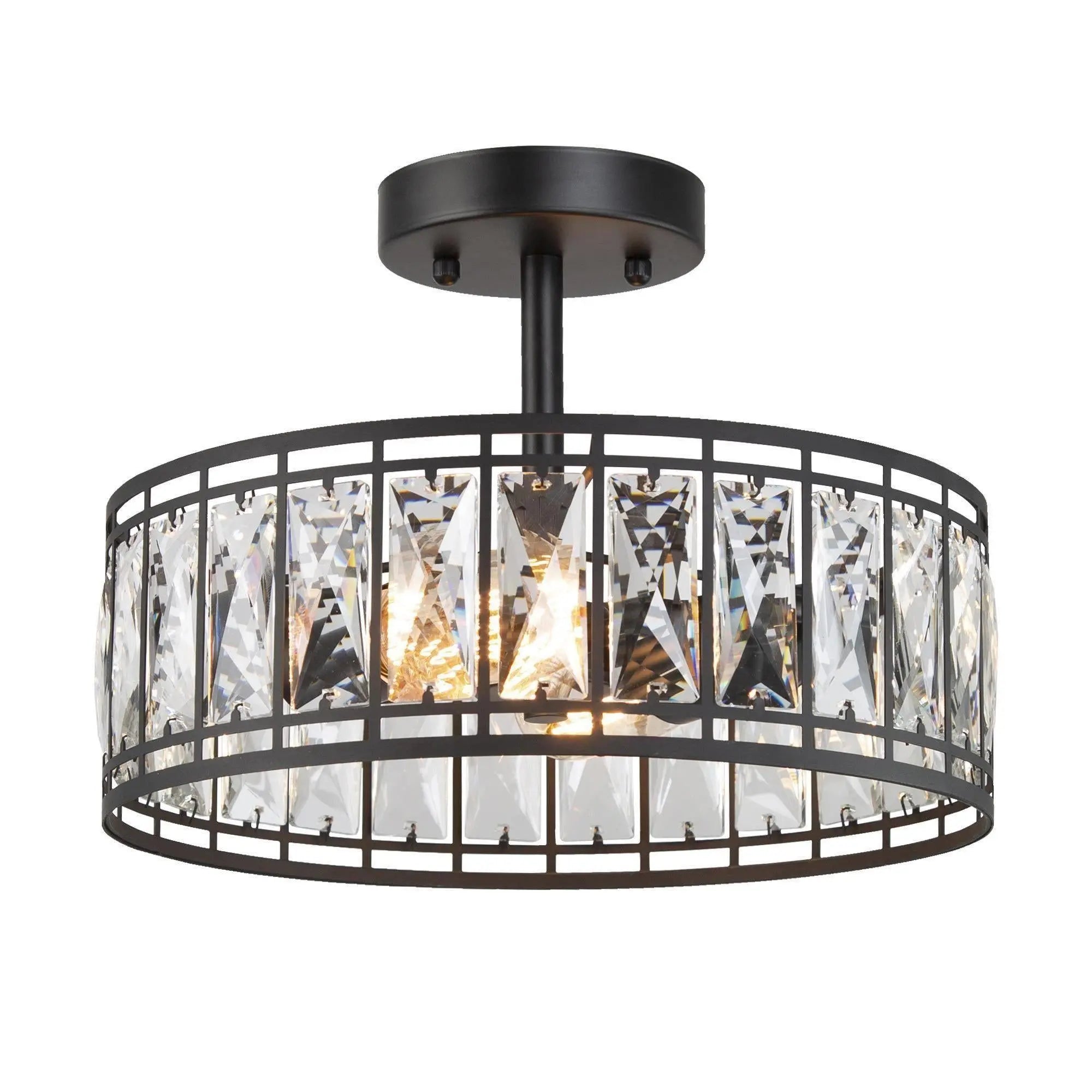 Chispa 2-Light Mini Black Semi-Flush-Mount Light