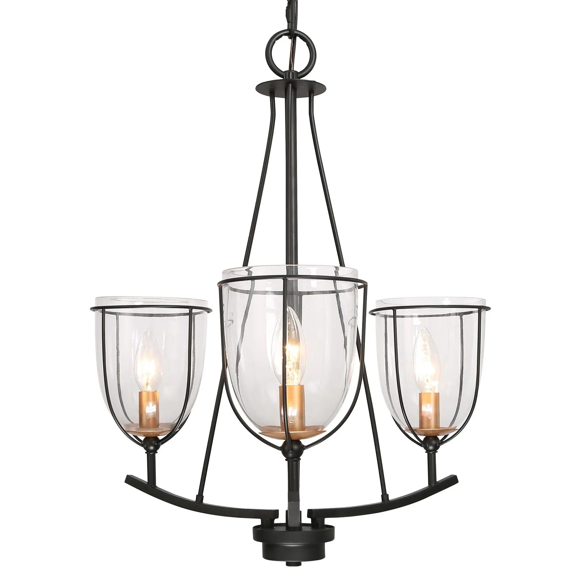 Douglas 3-Light Small Black Chandelier