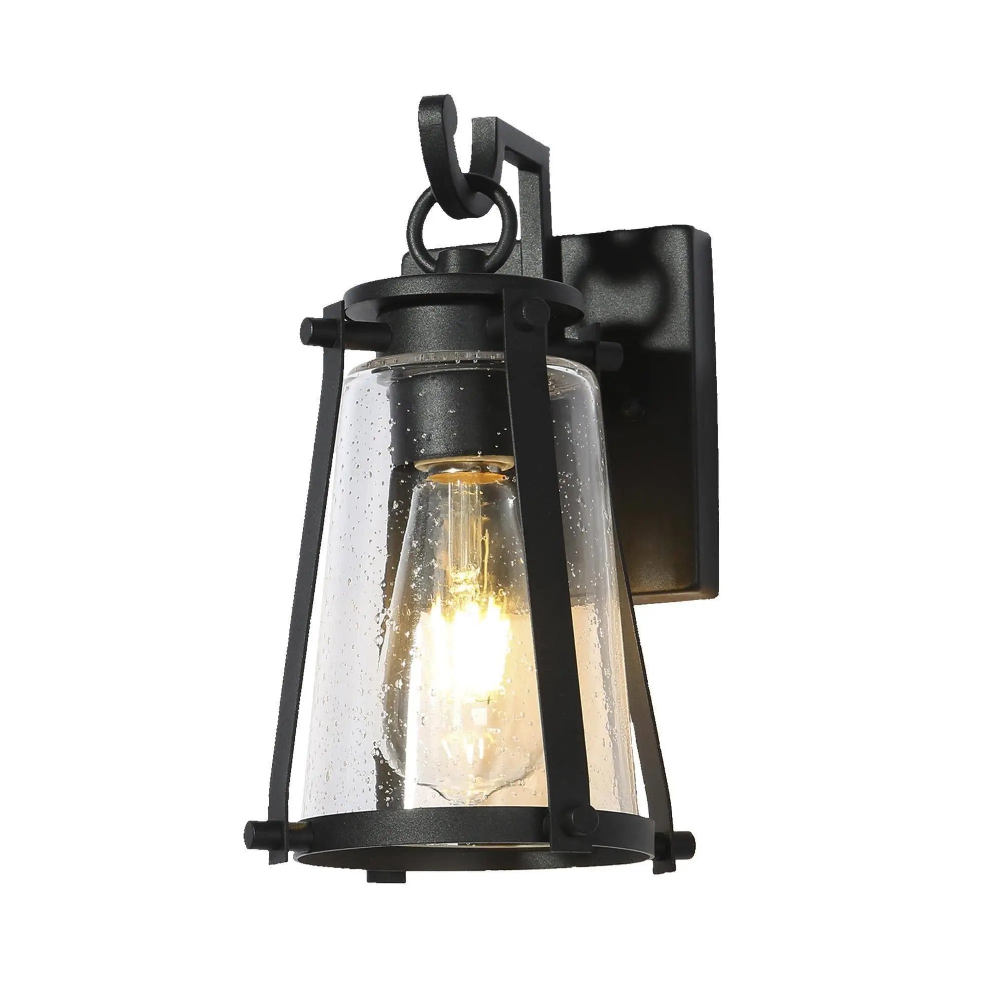 Earl 10.6"H 1-Light Black Outdoor Wall Lantern