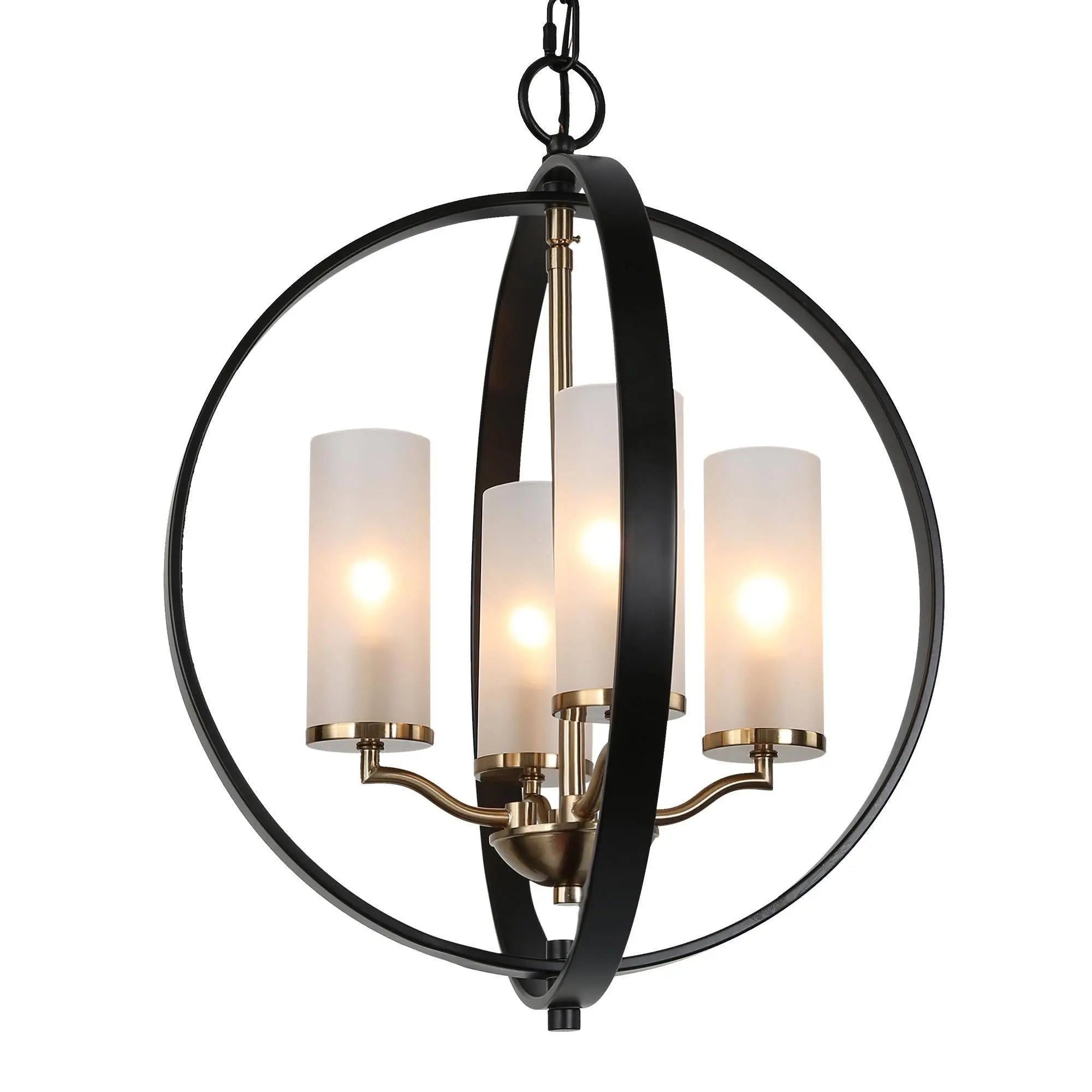 Gtuoee 4-Light Small Black Chandelier