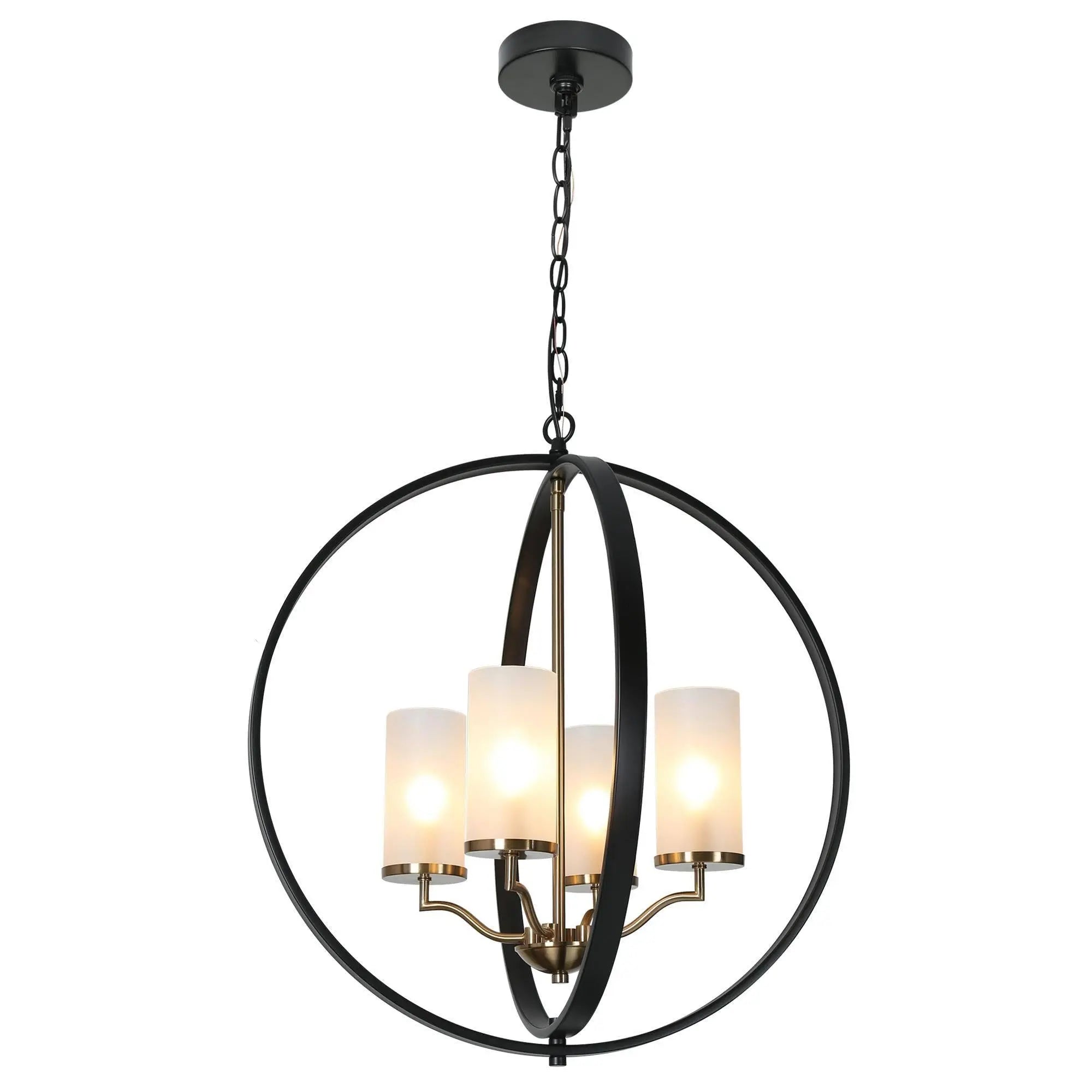Gtuoee 4-Light Medium Black Chandelier