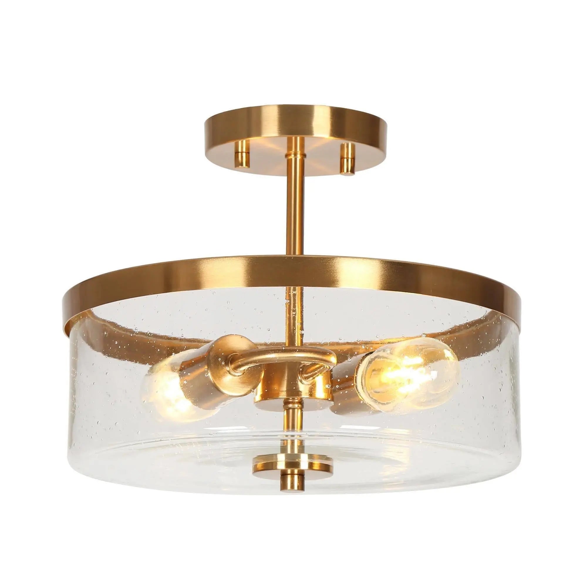 Aonilesali 2-Light Mini Brass Semi-Flush-Mount Light