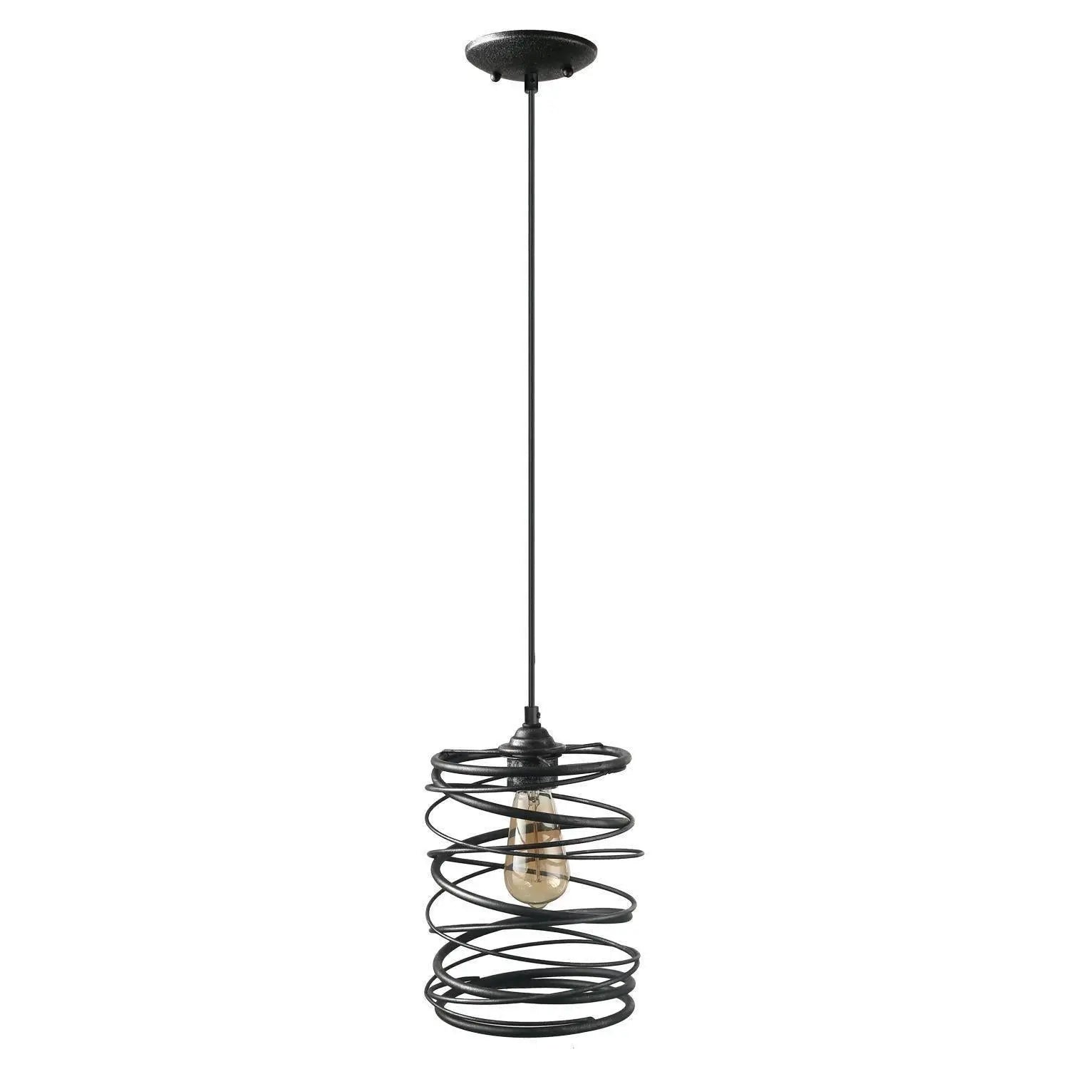Alpinum 1-Light Mini Black Farmhouse Pendant Light Fixtures