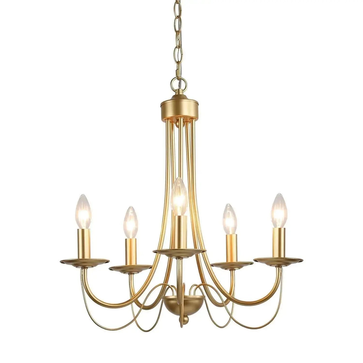 Emily 5-Light Small Gold Chandelier