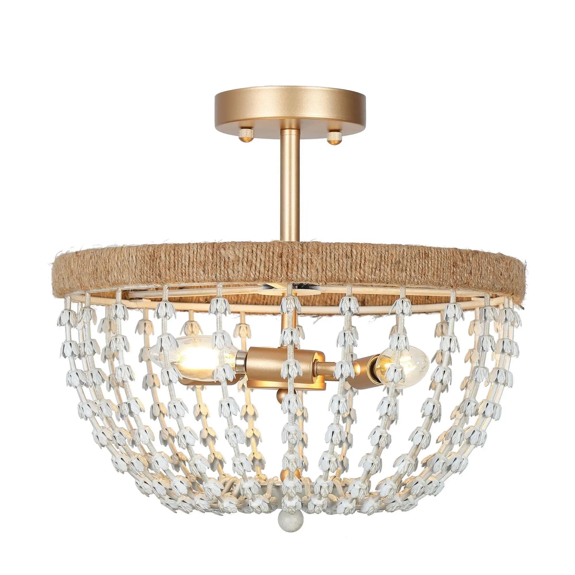 Vernicagin 3-Light Small Gold Semi-Flush-Mount Light