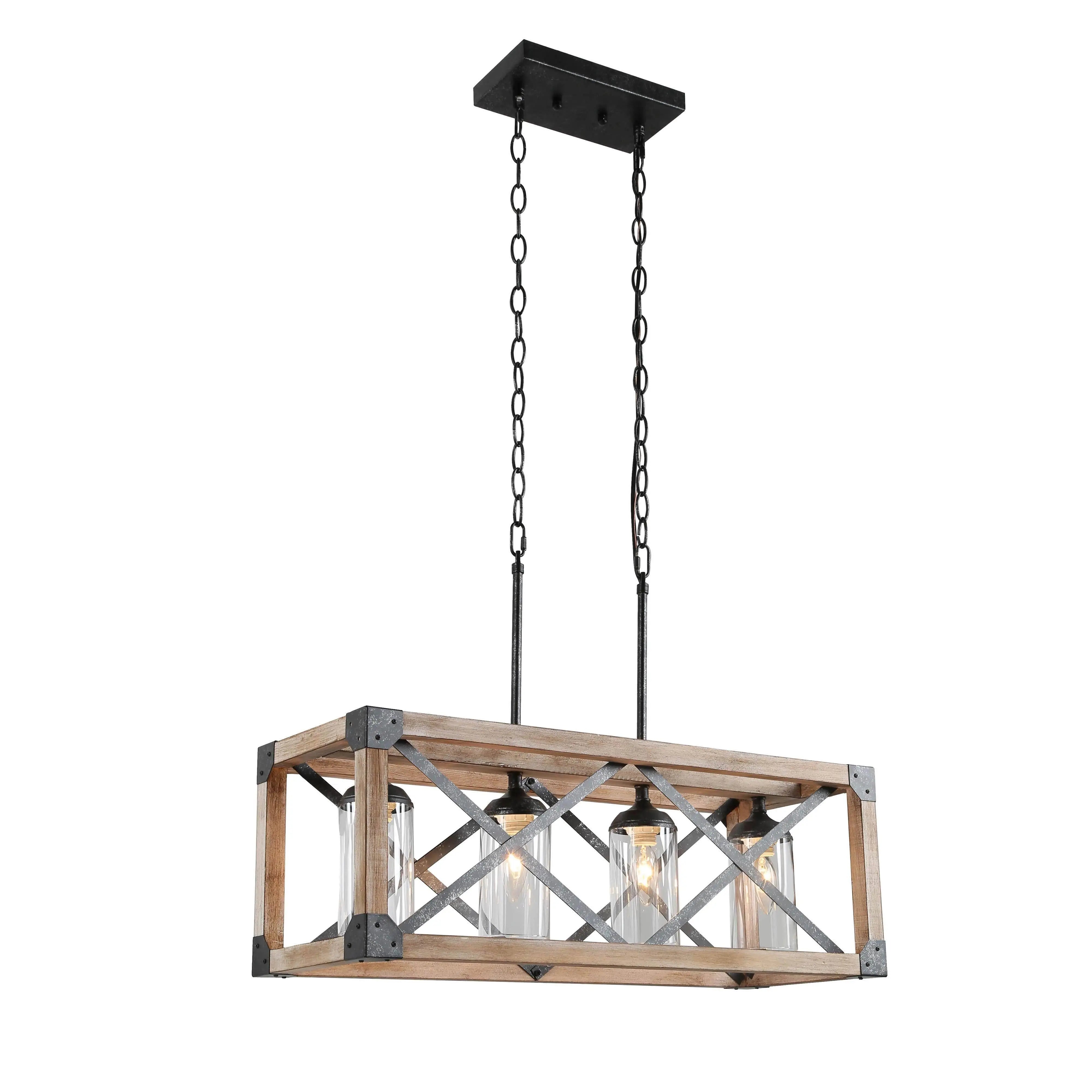 Crebason 4-Light Large Black Chandelier