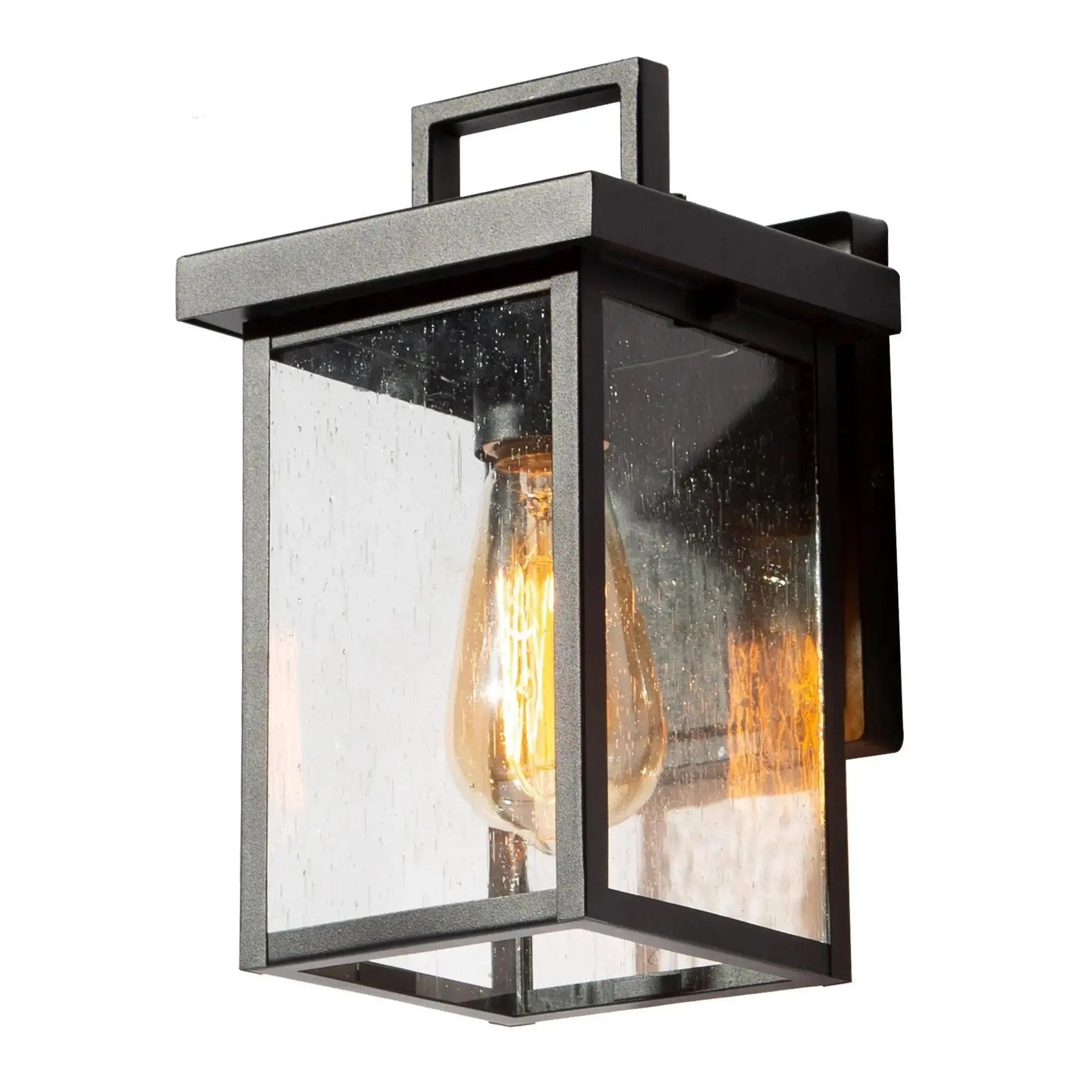 Agathades 10.5"H 1-Light Black Outdoor Wall Lantern