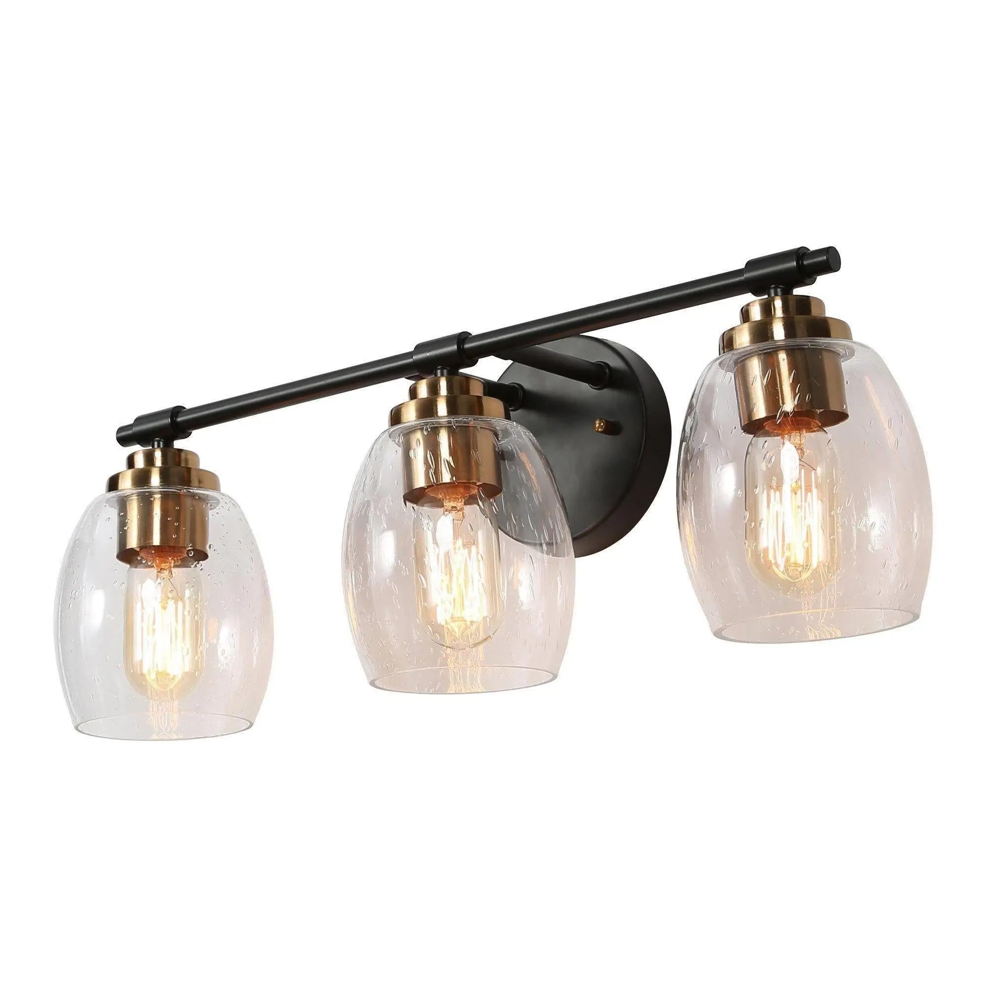 Gary 3-Light Black and Brass Vanity Light