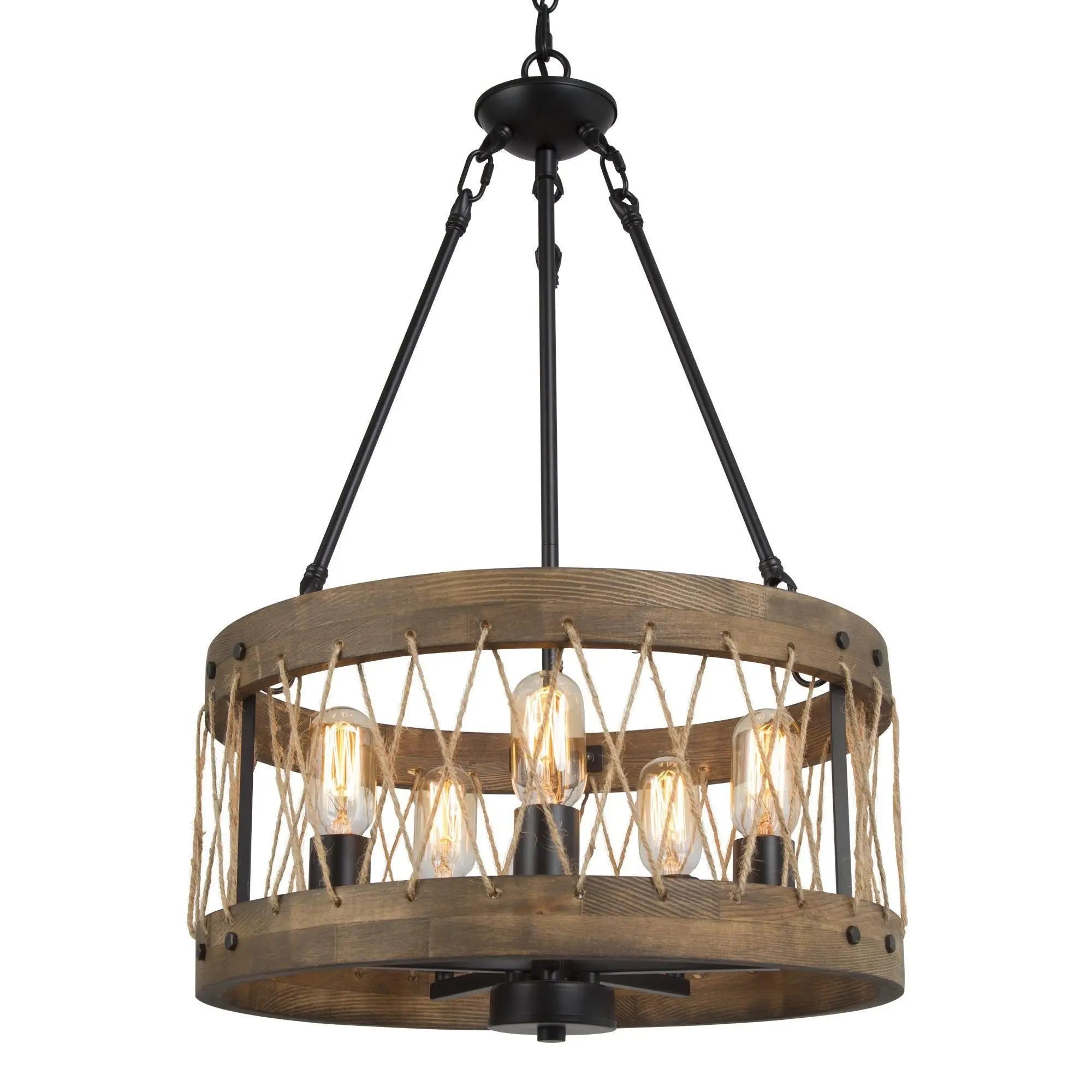 Eriogonum 5-Light Small Wood Chandelier