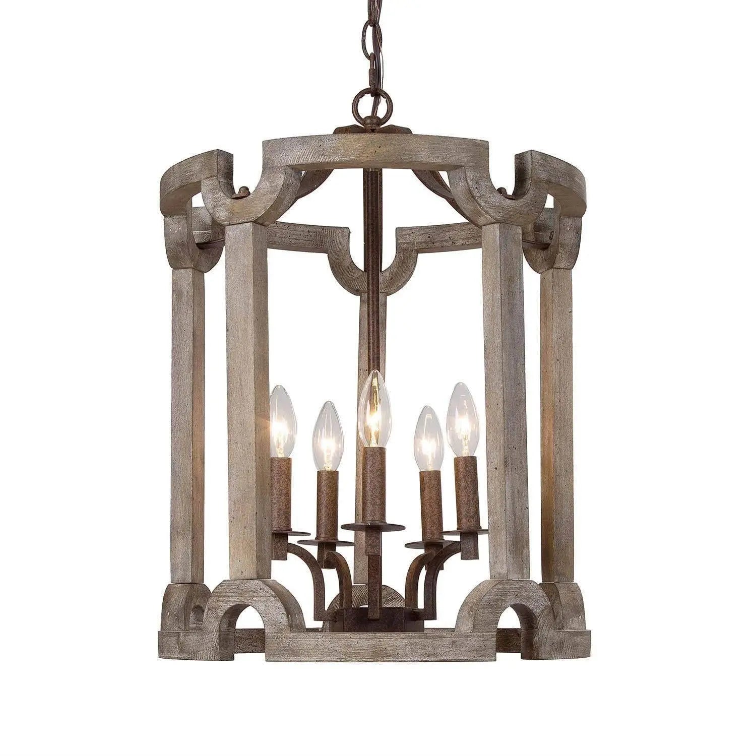 Estournel 5-Light Small Wood Chandelier