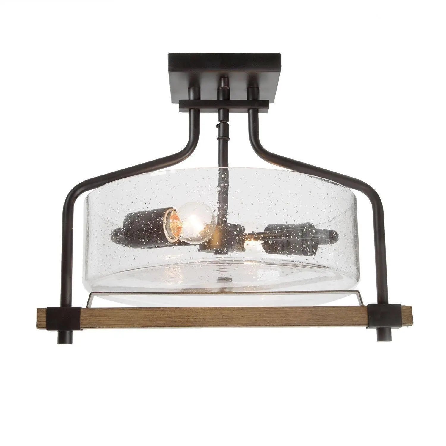 Geraldine 2-Light Small Black Semi-Flush-Mount Light