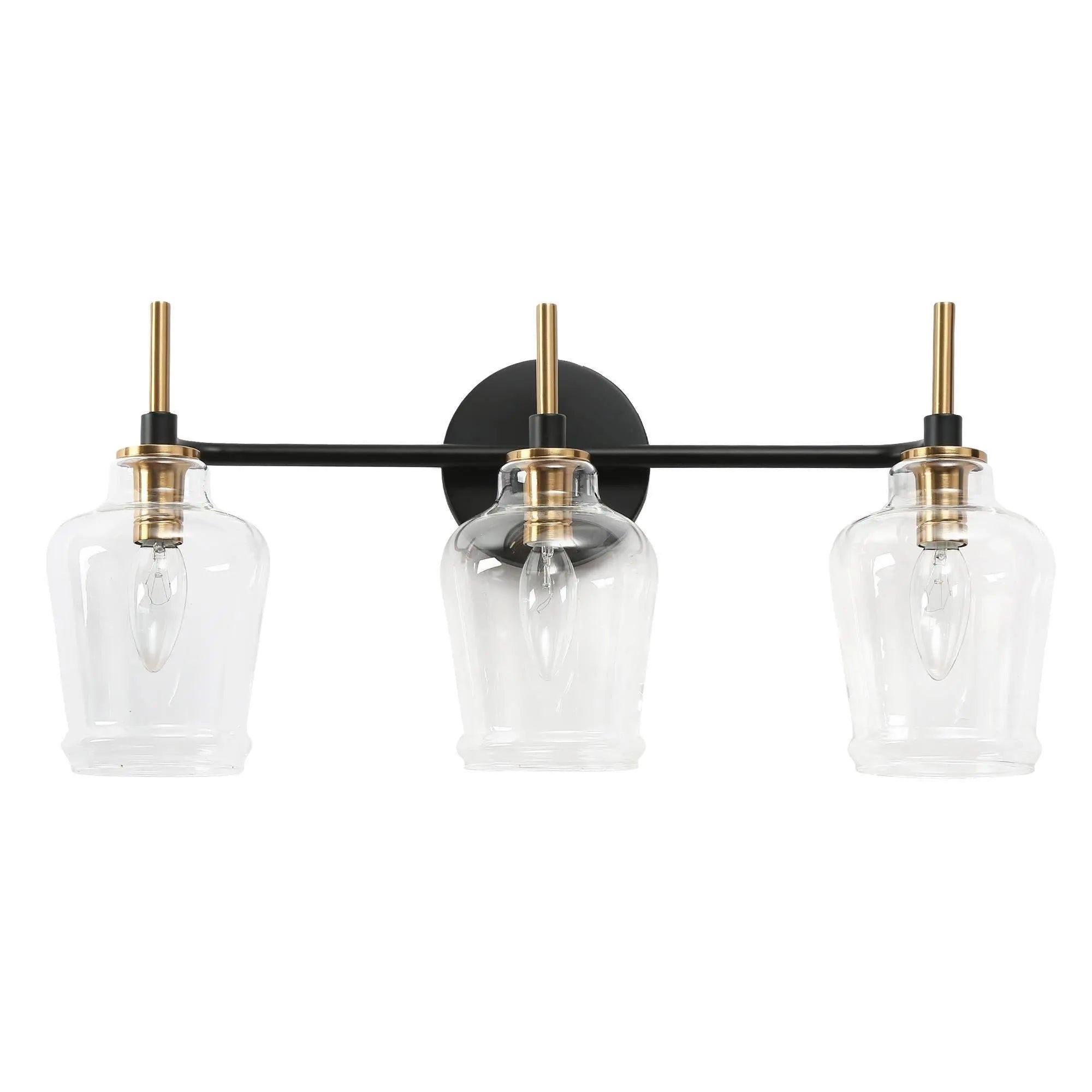 Grandiflorus 3-Light Black and Brass Vanity Light