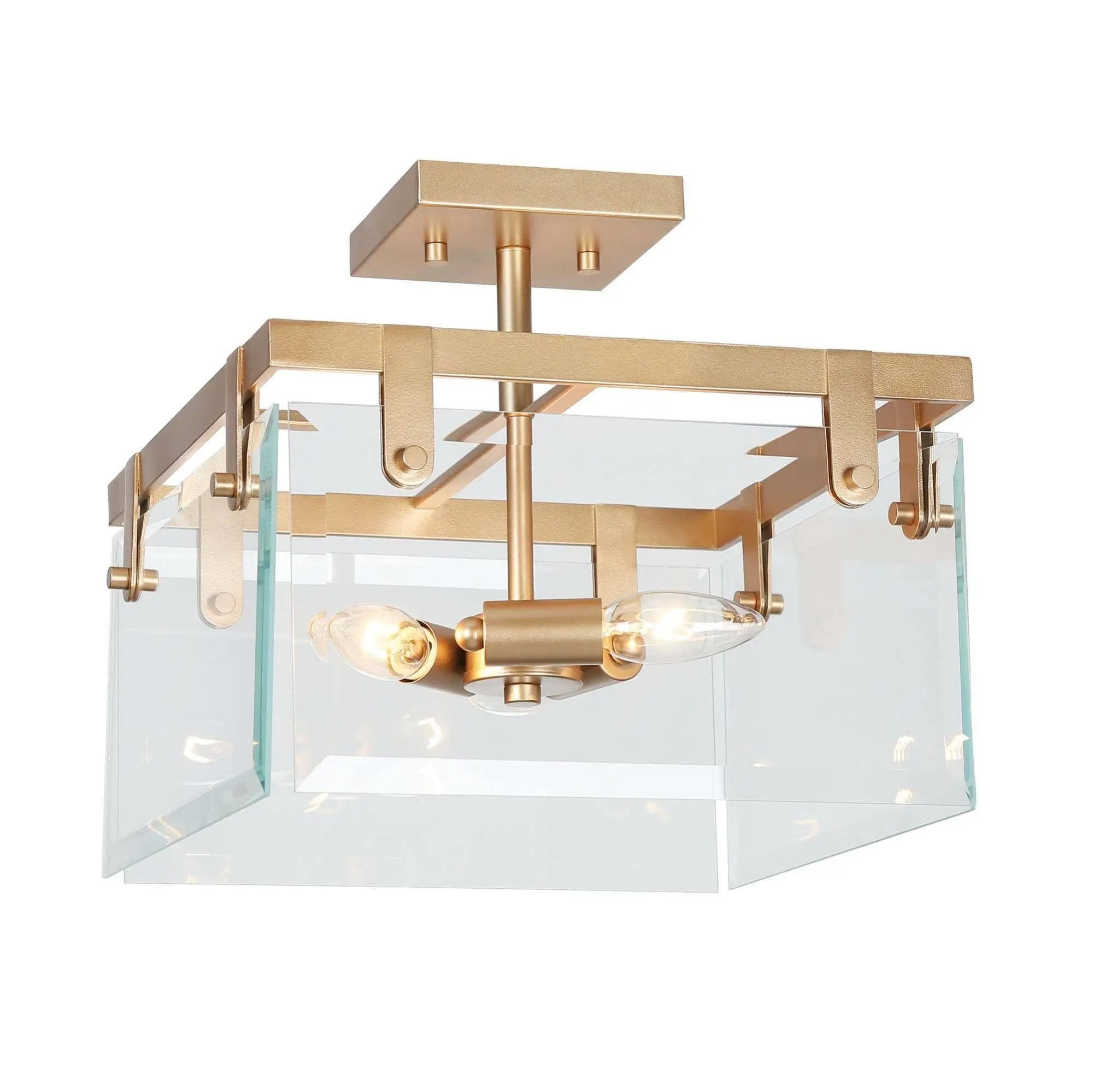 Giles 3-Light Mini Gold Semi-Flush-Mount Light