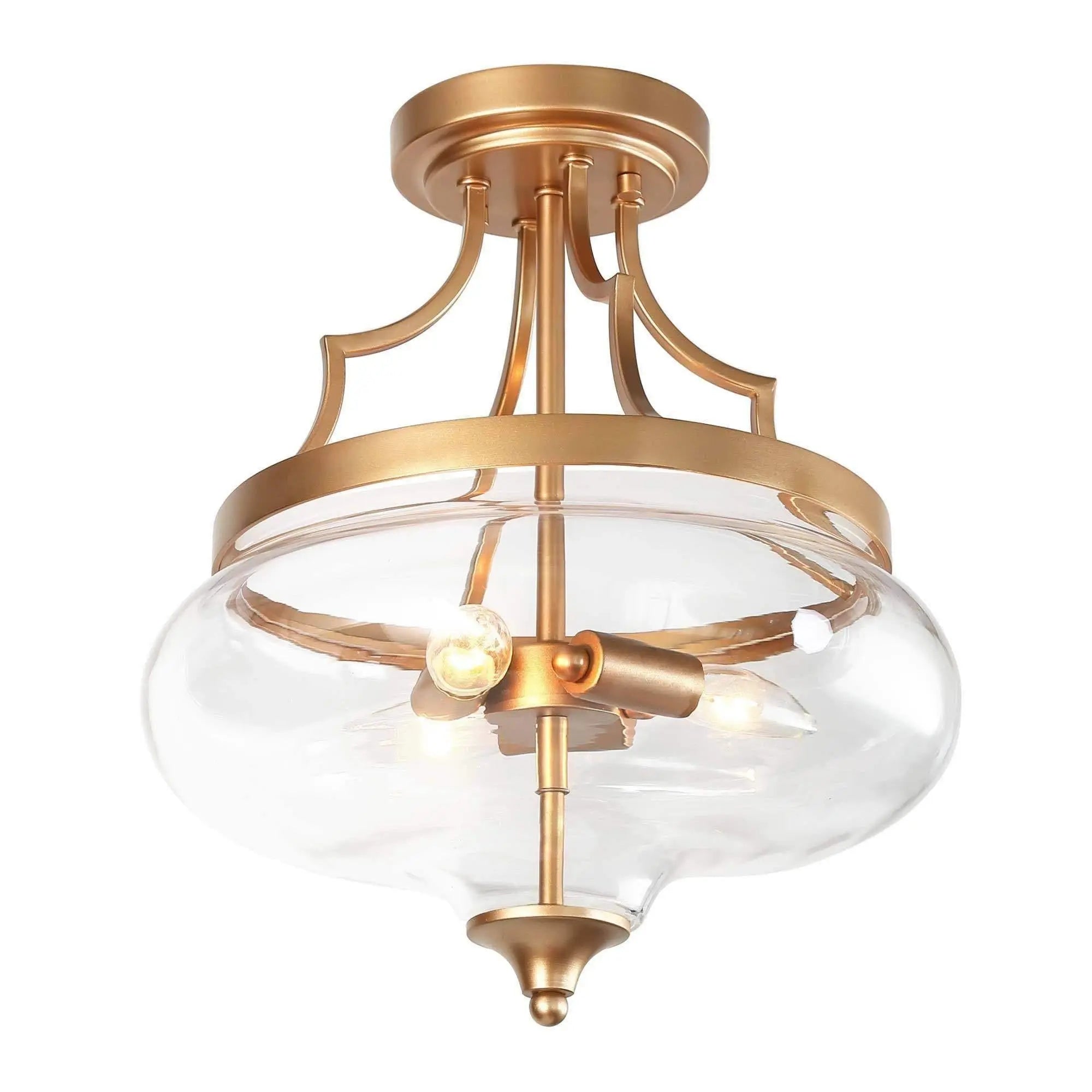 Gregary 3-Light Mini Gold Semi-Flush-Mount Light