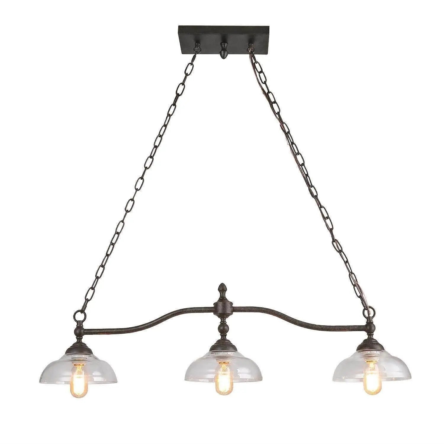 Halision 6-Light 38-in Black Modern Linear Kitchen Island Light