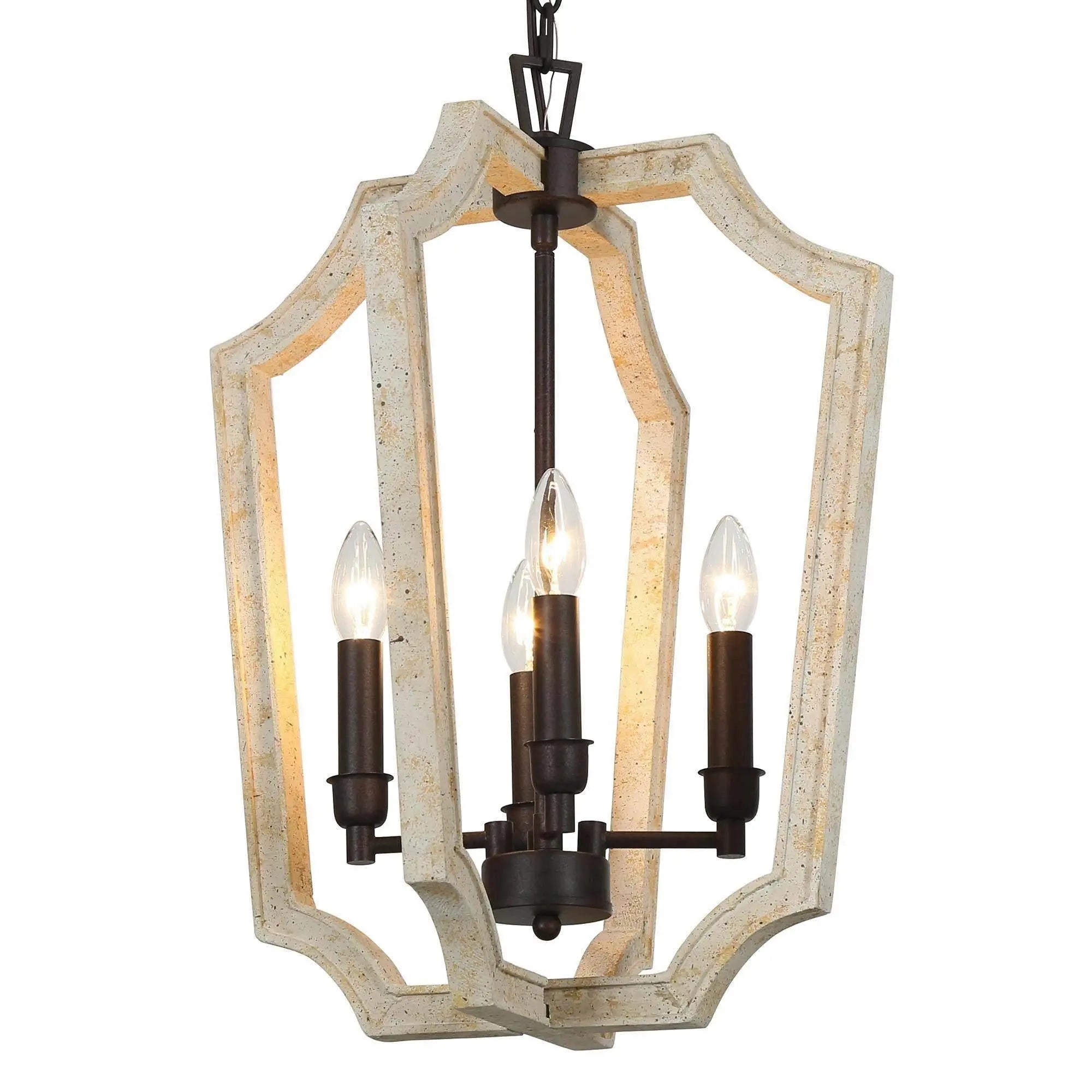 Integrifolia 4-Light Small Wood Chandelier