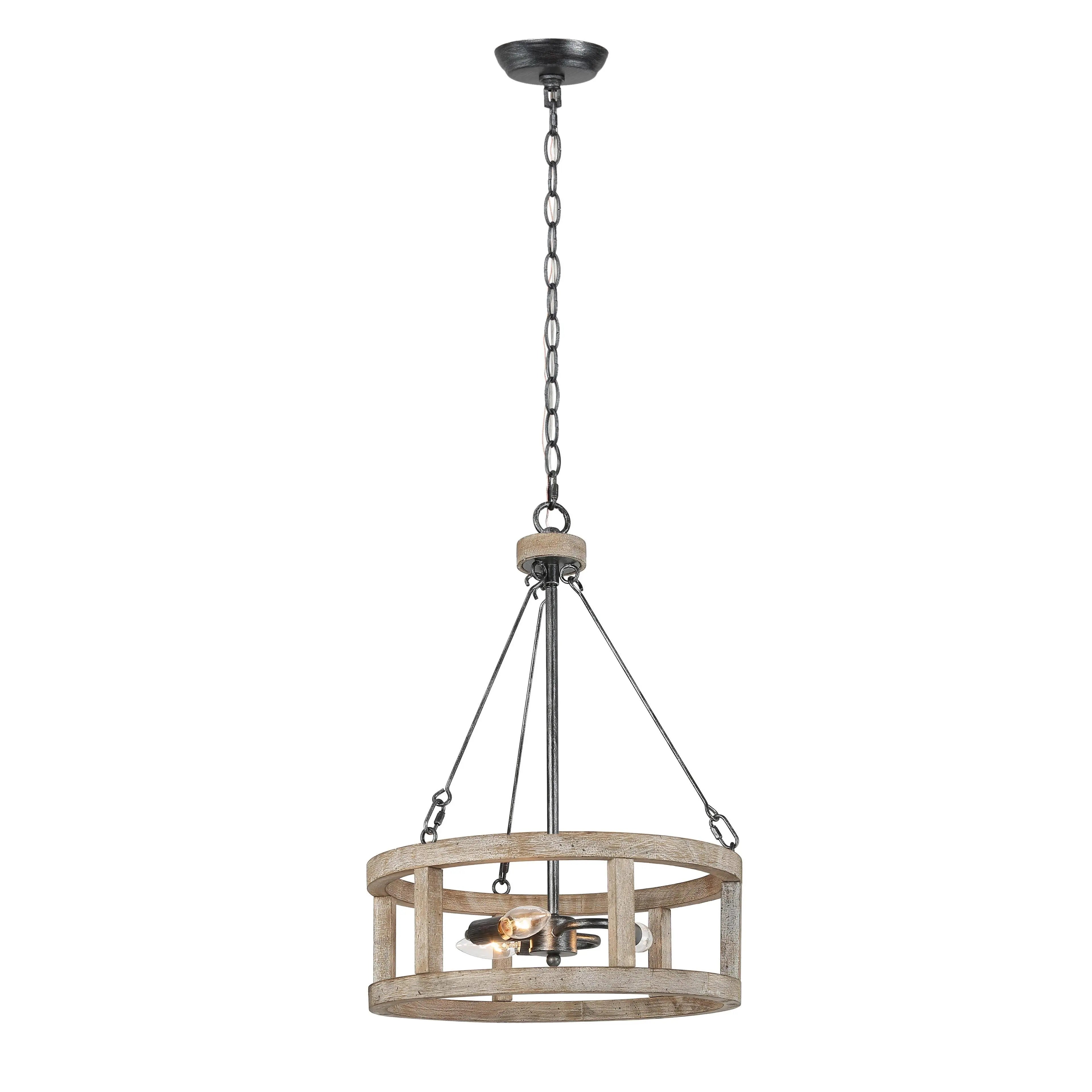 Heloise 3-Light Small Wood Chandelier