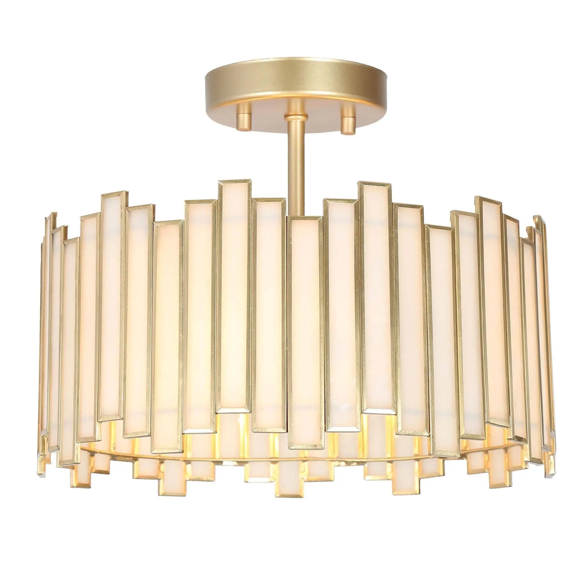 Hemaaolay 3-Light Mini Gold Semi-Flush-Mount Light