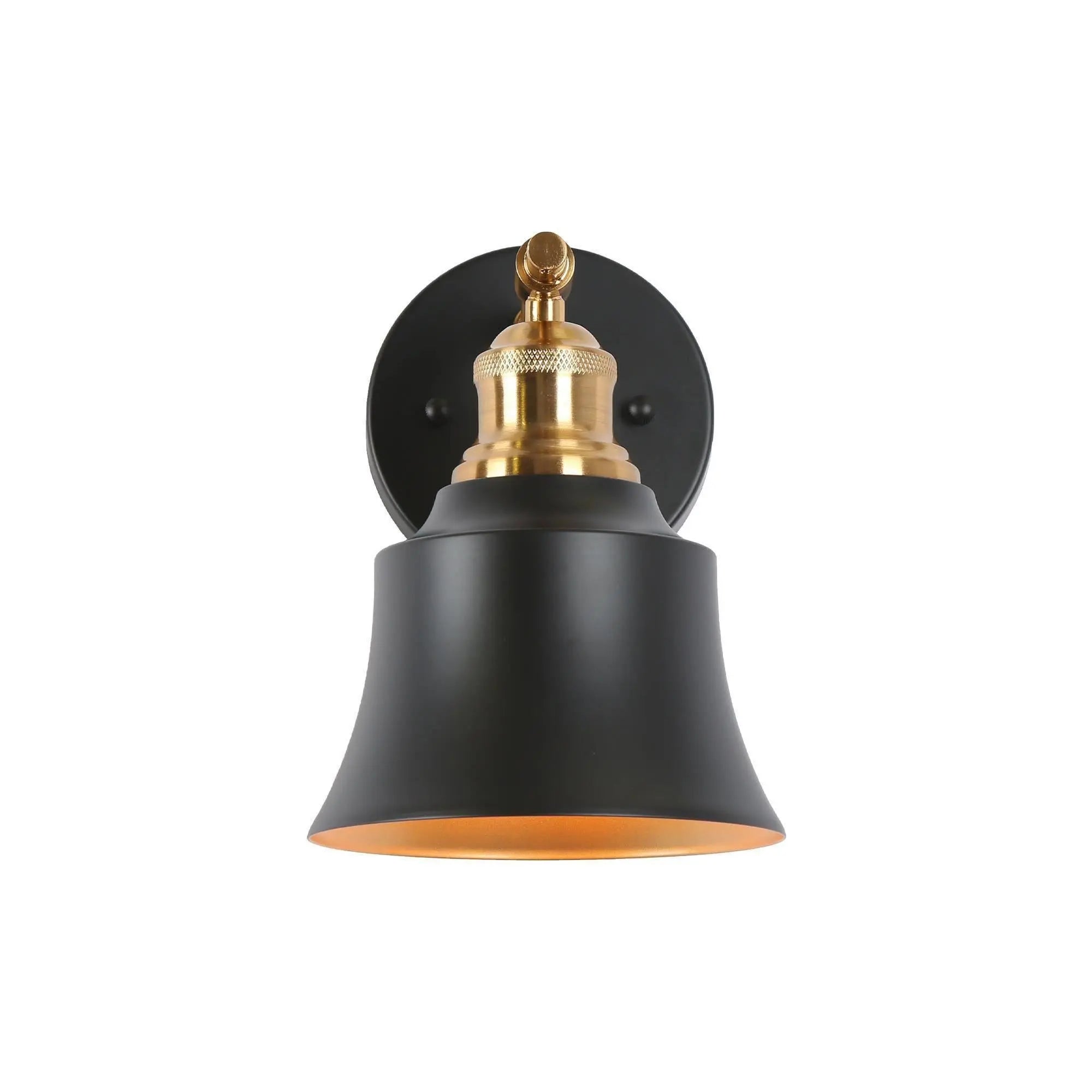 Webanfea 1-Light Modern Black and Gold Bell Wall Sconces