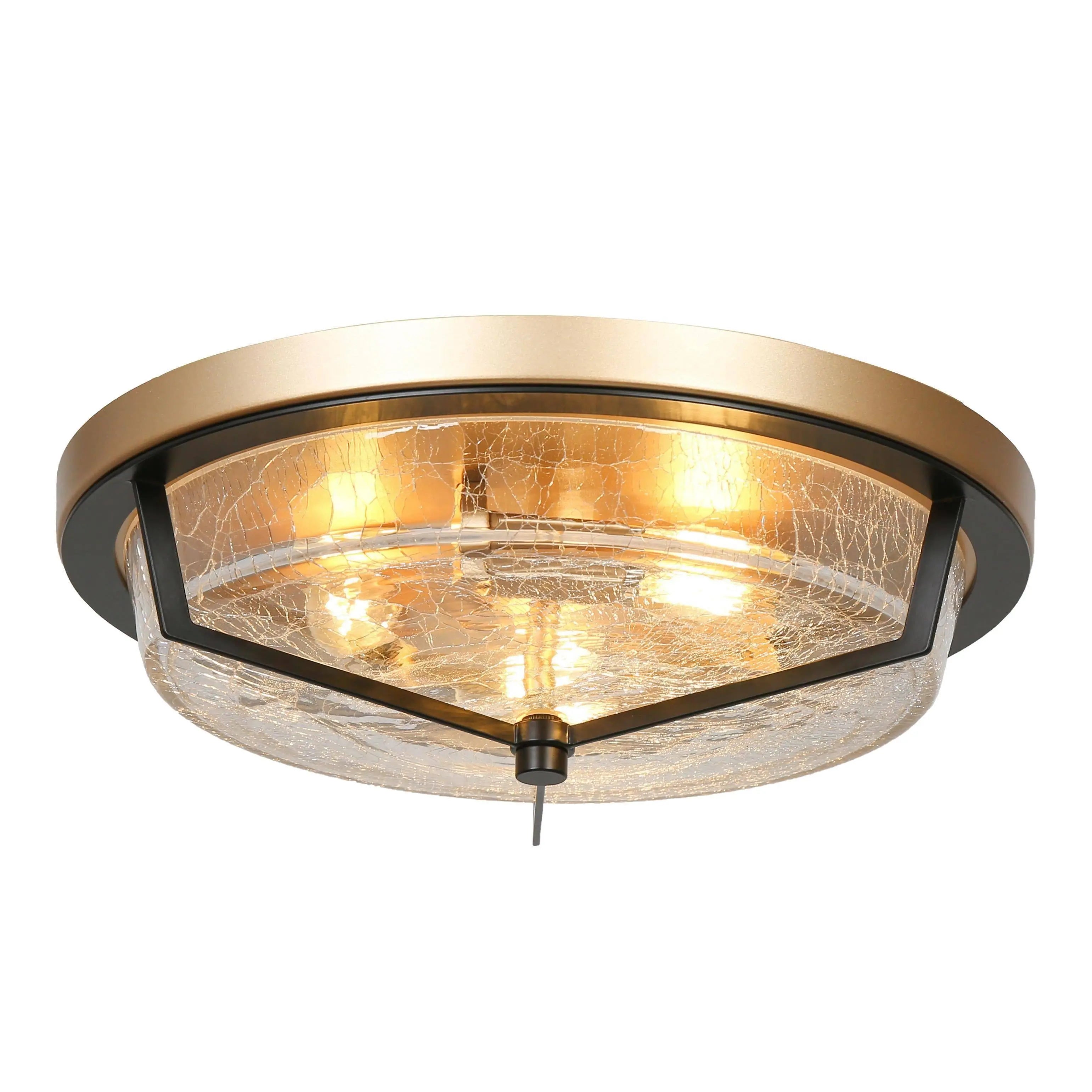 Bloodroot 3-Light Small Black Flush-Mount Light