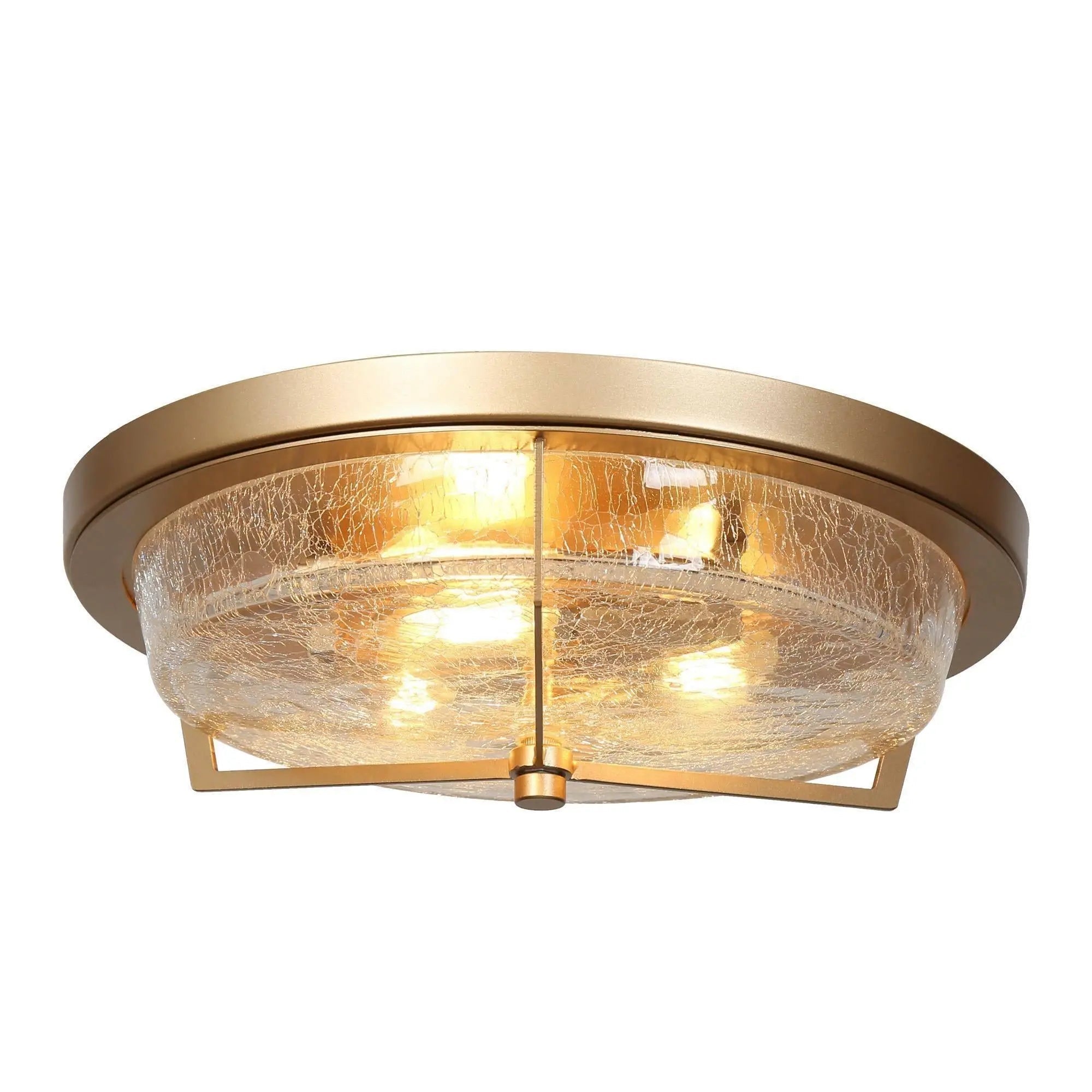 Bloodroot 3-Light Small Gold Flush-Mount Light
