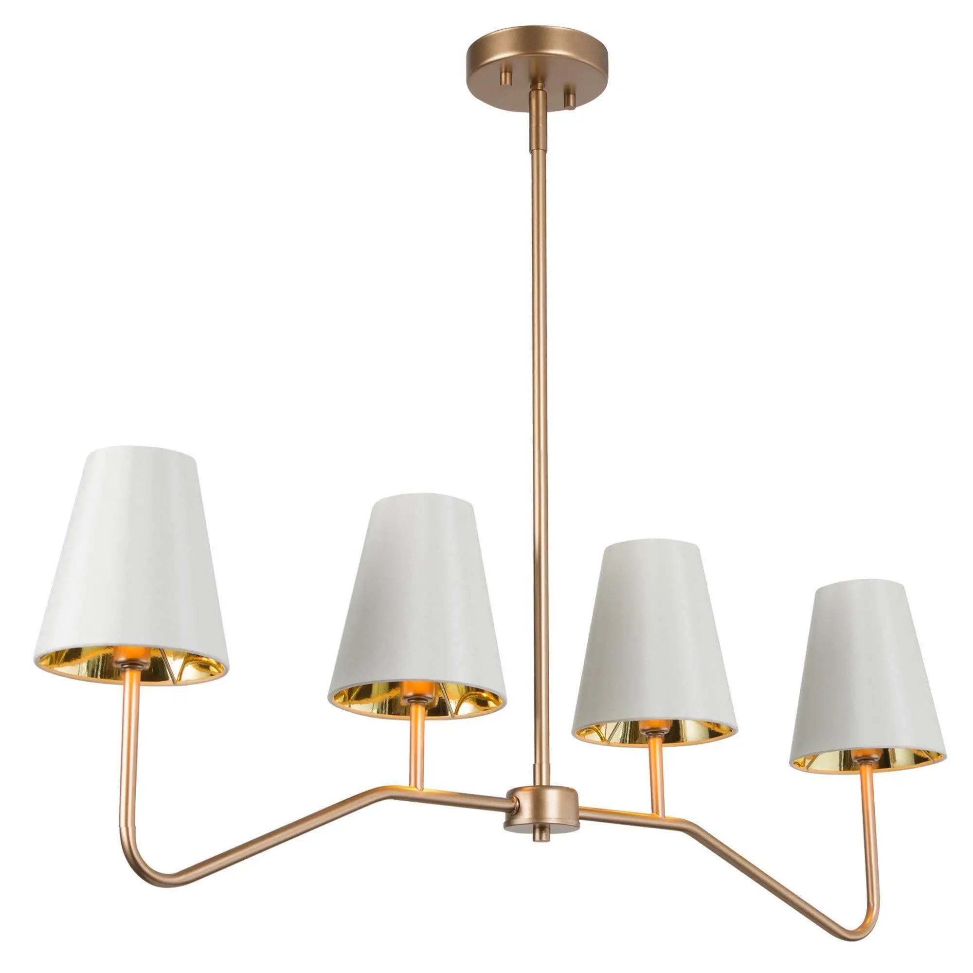 Alocasia 4-Light 35-in White&Gold Modern Linear Kitchen Island Light