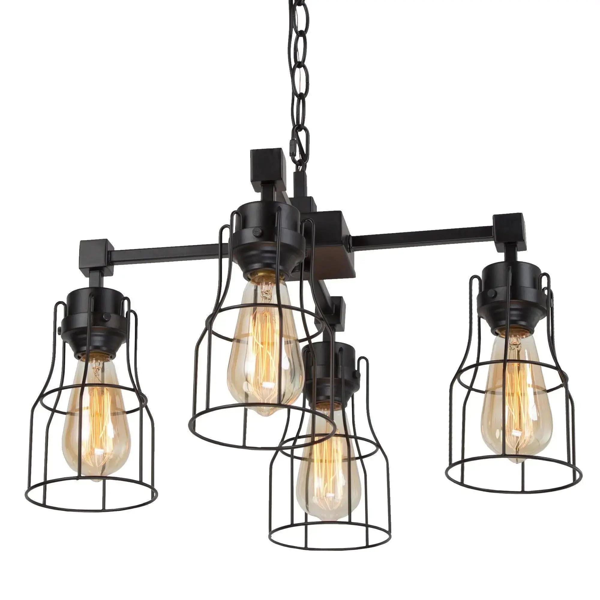 Picuka 4-Light Small Black Chandelier