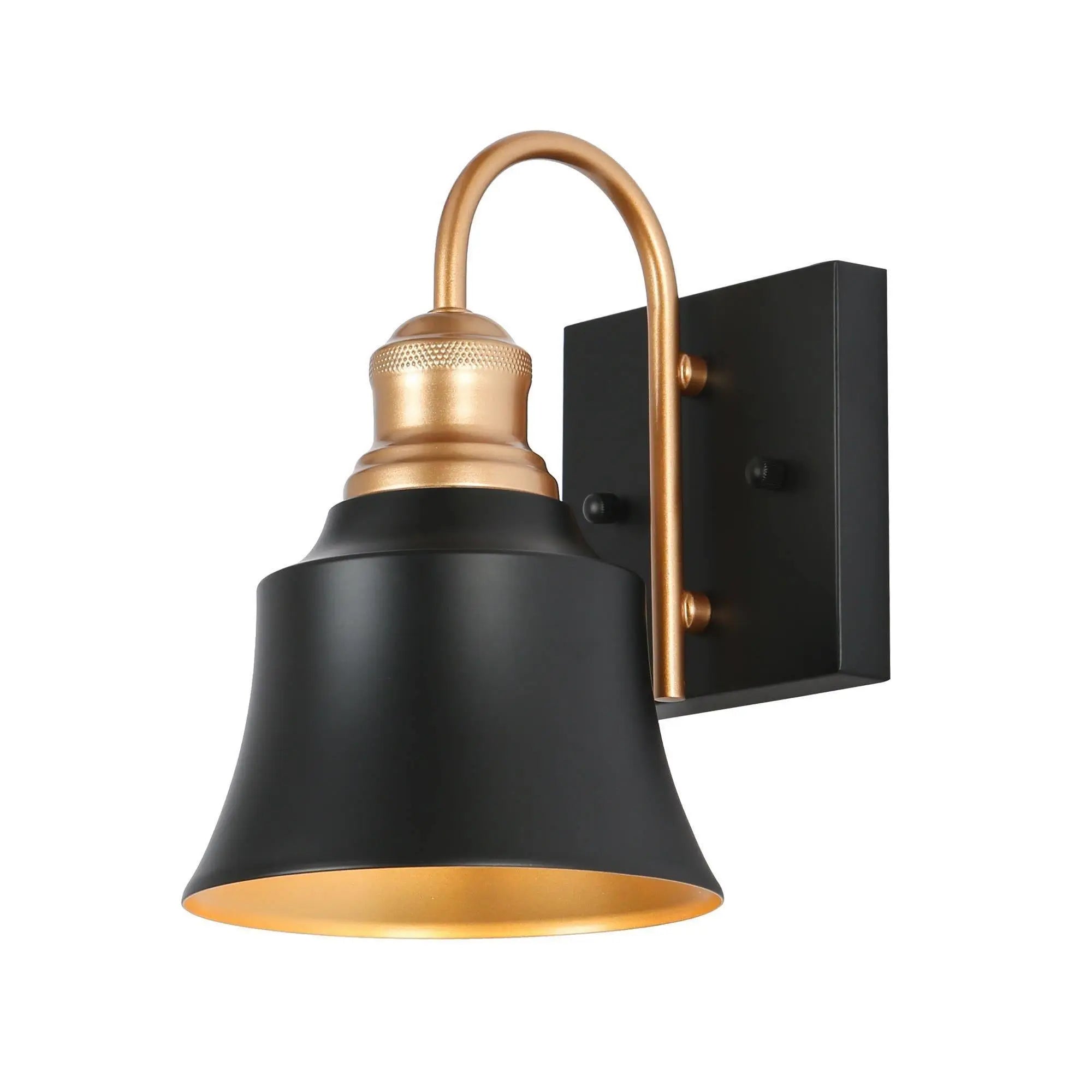 Aphrocallistes 1-Light Modern Black and Gold Bell Wall Sconces