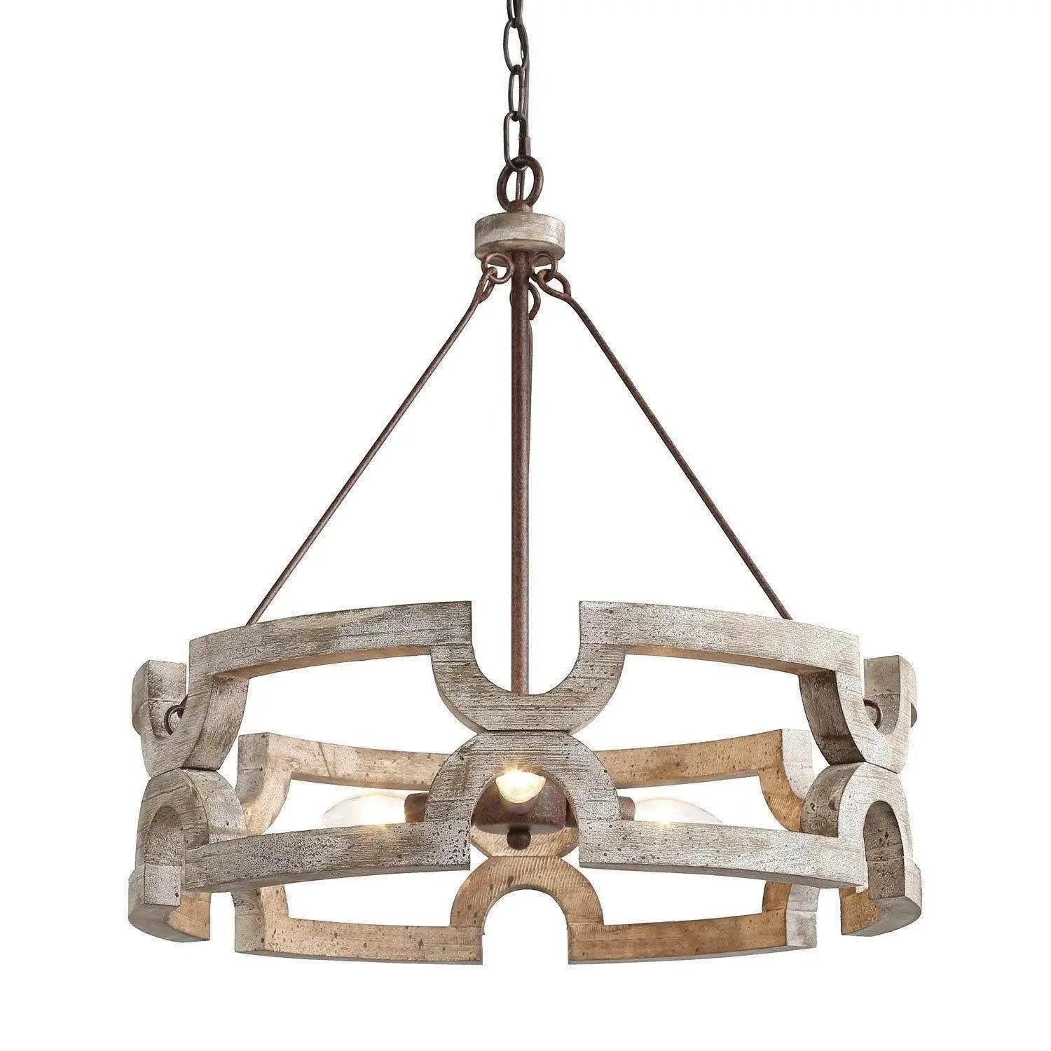 Estournel 3-Light Small Wood  Chandelier