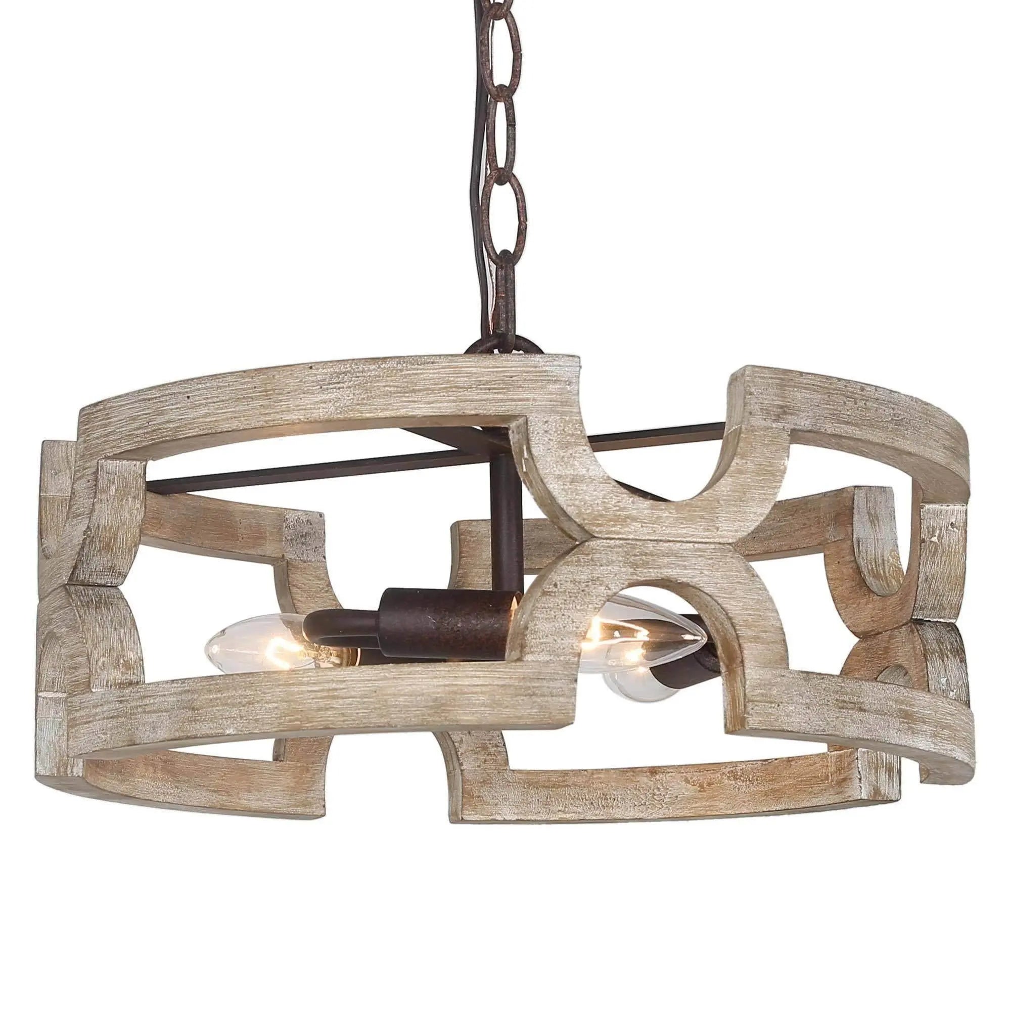 Estournel 3-Light Small Wood Chandelier