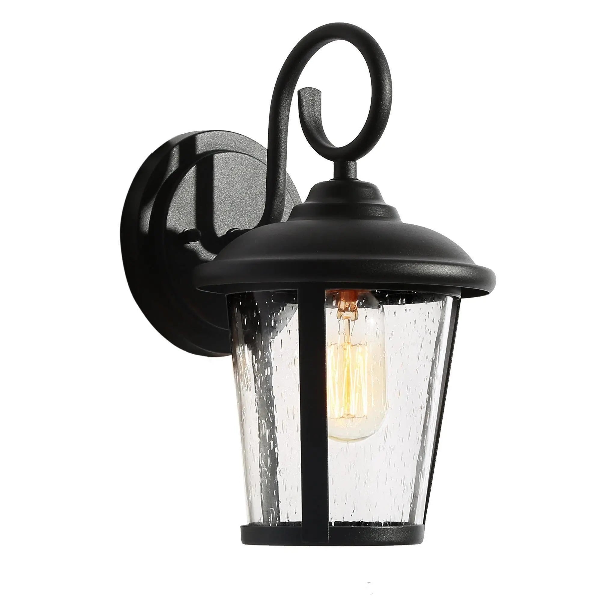 Jack 11"H 1-Light Black Outdoor Wall Light Set of 2