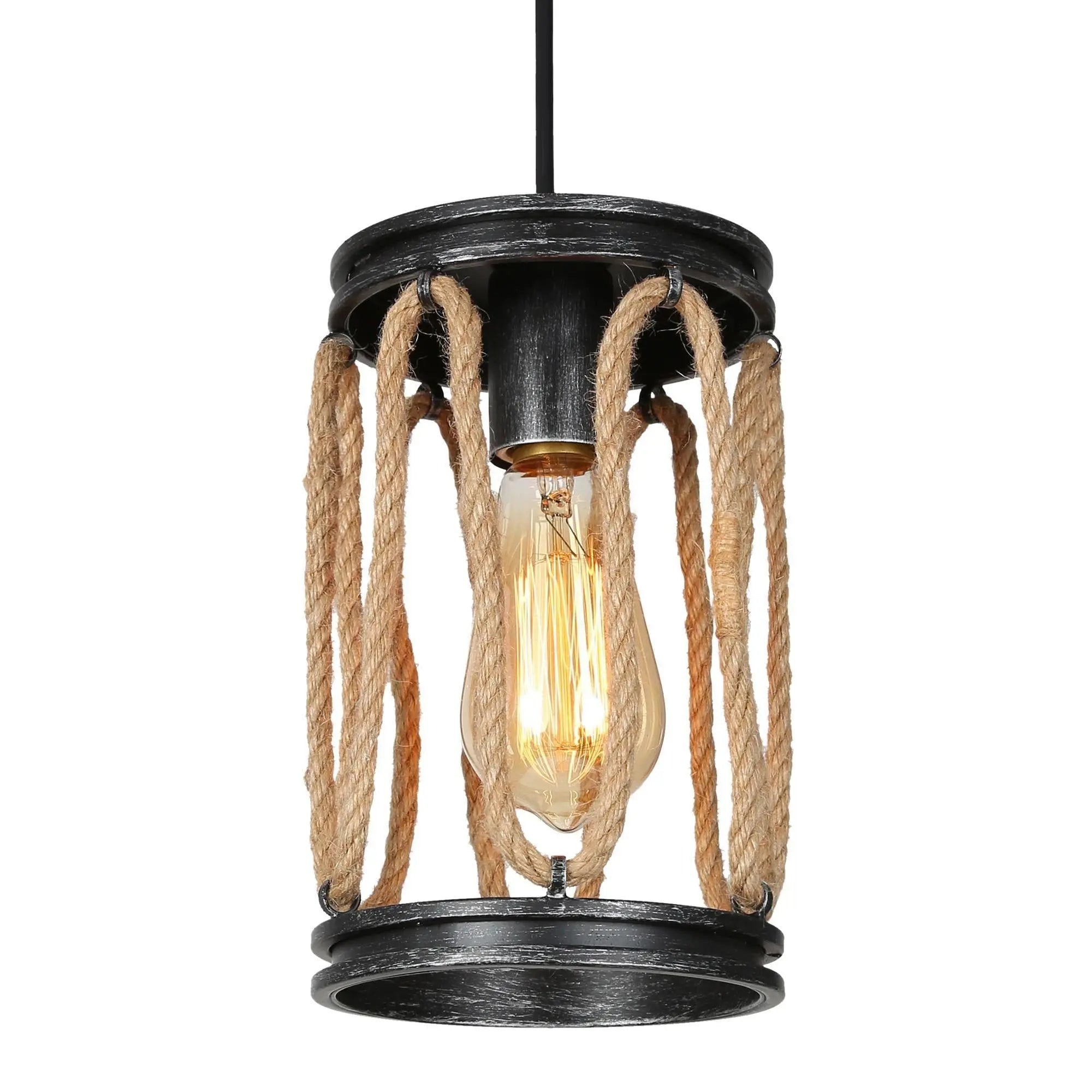 Jiegger 1-Light Mini Black Industrial Pendant Light Fixtures