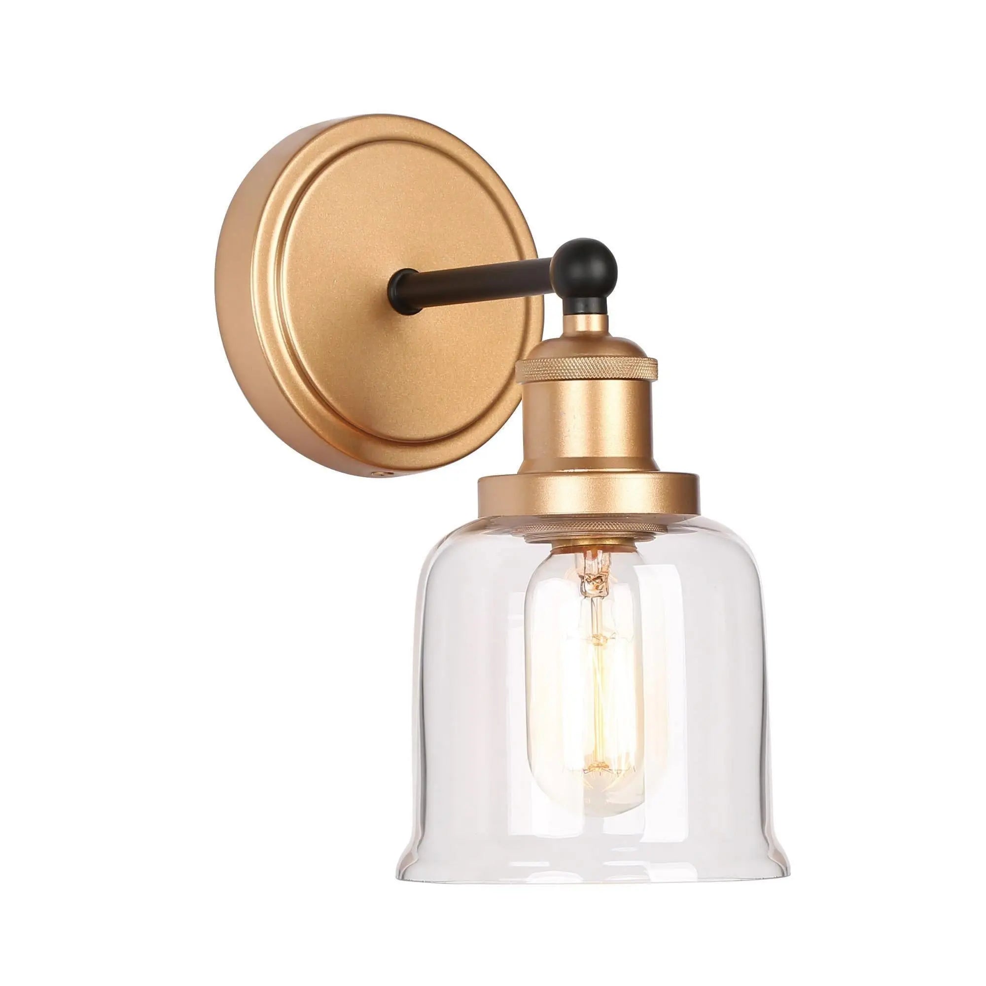 Hengrava 1-Light Black and Gold Vanity Light