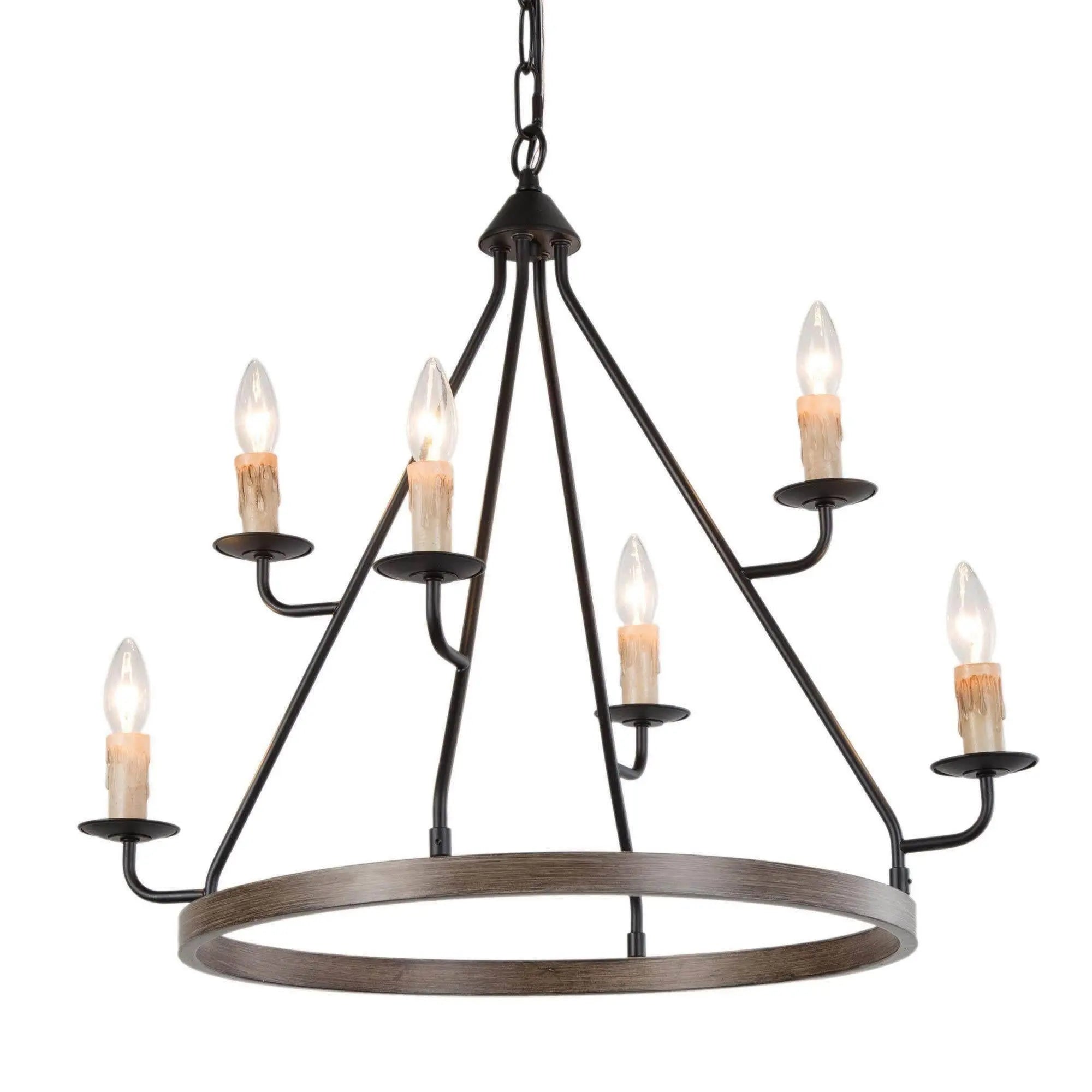 Lirienne 6-Light Large Black Chandelier