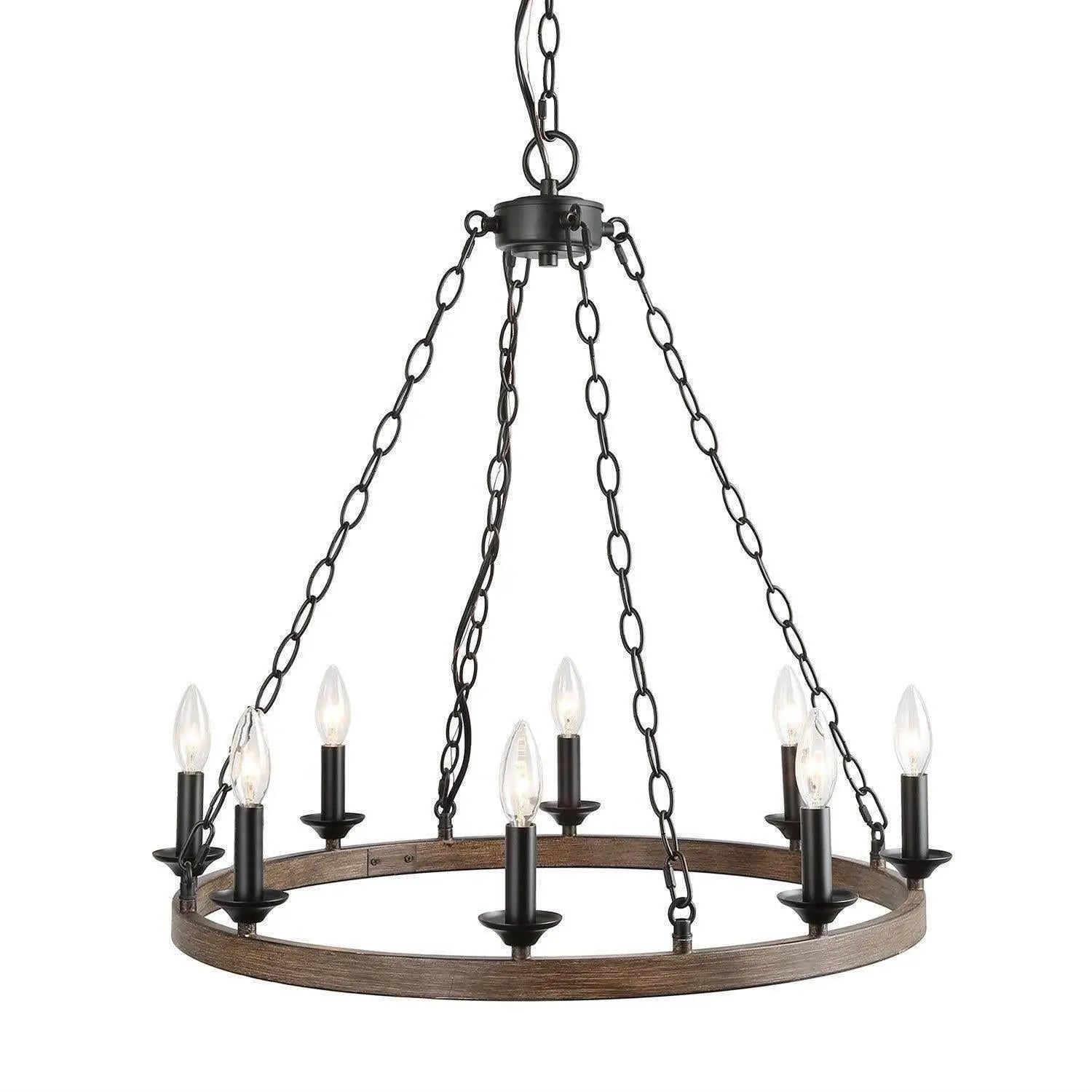 Stebrigic 8-Light Large Wood Chandelier