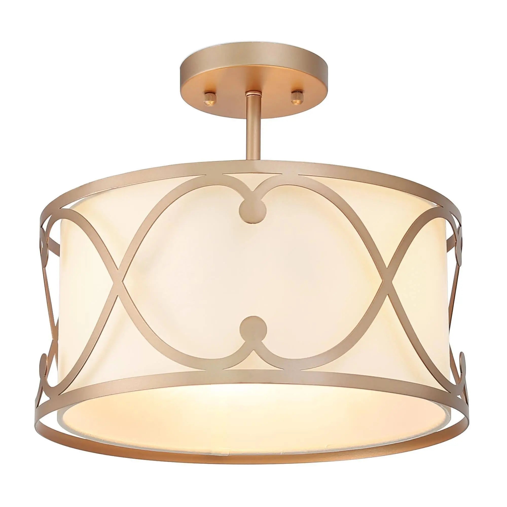 Cummiskey 3-Light Small Gold Semi-Flush-Mount Light