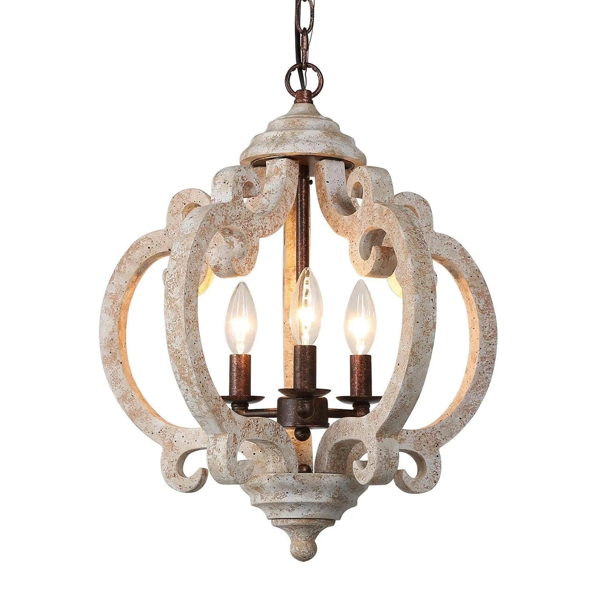 Euexia 3-Light Small Wood Chandelier