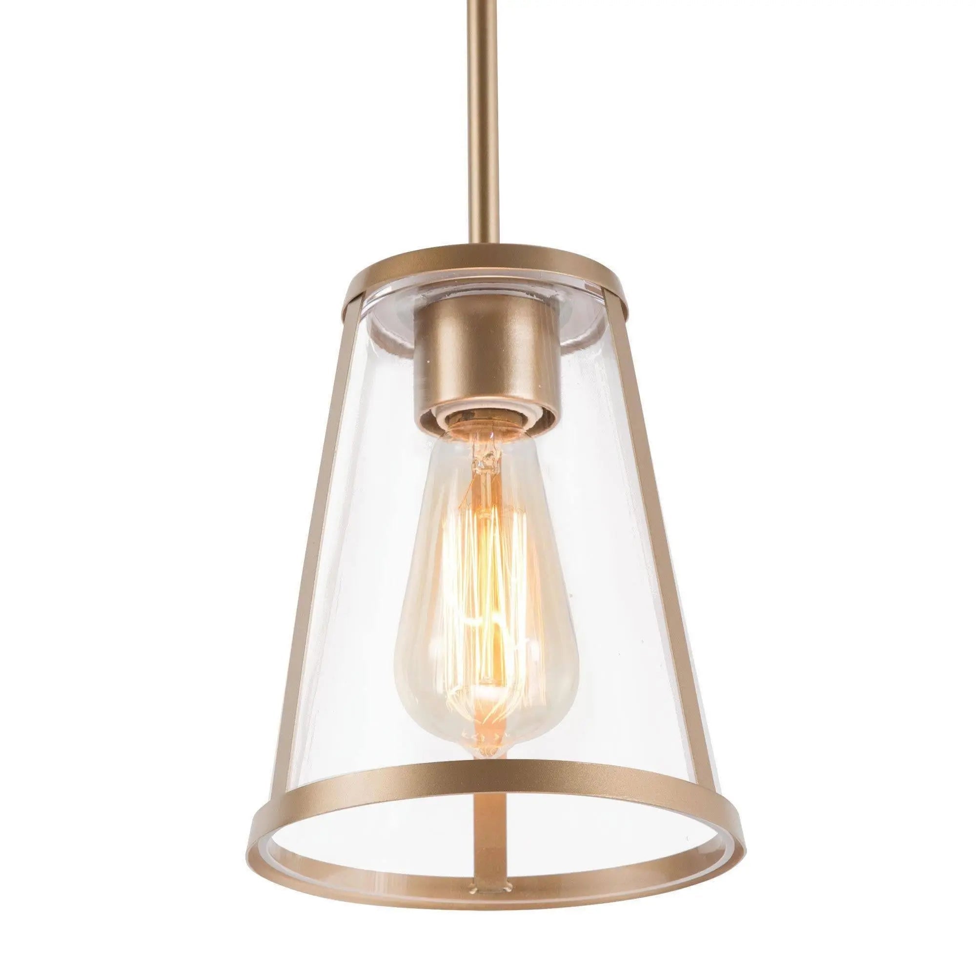 Trakchifu 1-Light 7" Gold Modern Cylinder Pendant Light Fixtures