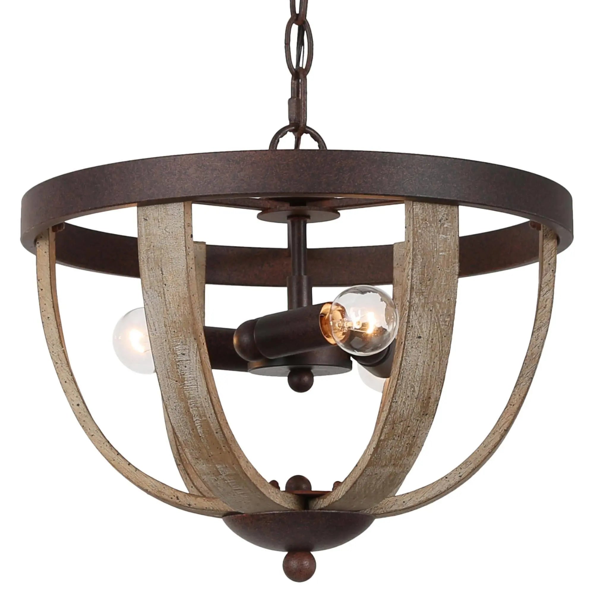 Kcathine 3-Light Mini Wood Chandelier
