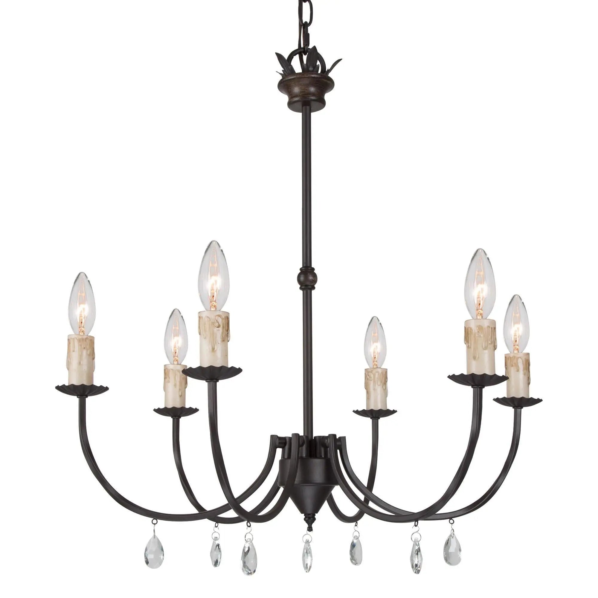 Peresalem 6-Light Medium Wood Chandelier