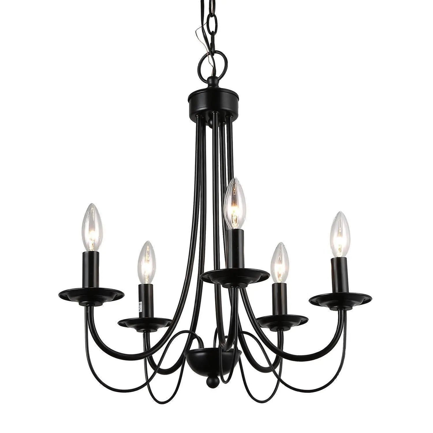 Emily 5-Light Small Black Chandelier
